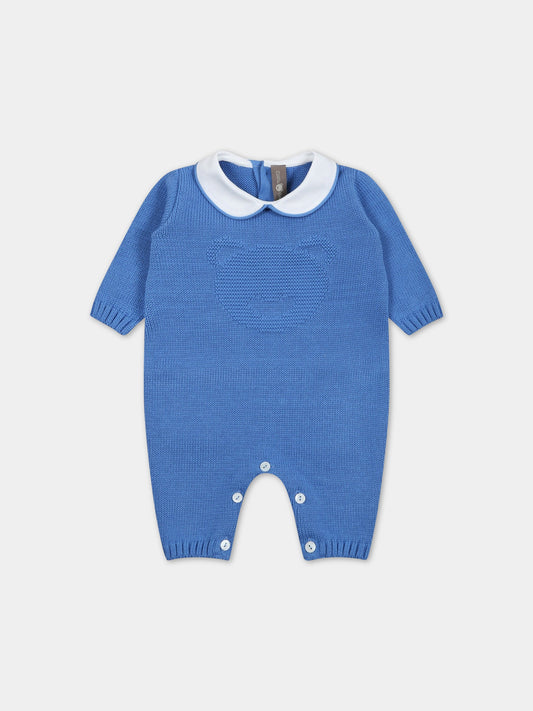 Tutina azzurra per neonato con orso,Little Bear,6109 AZZURRO