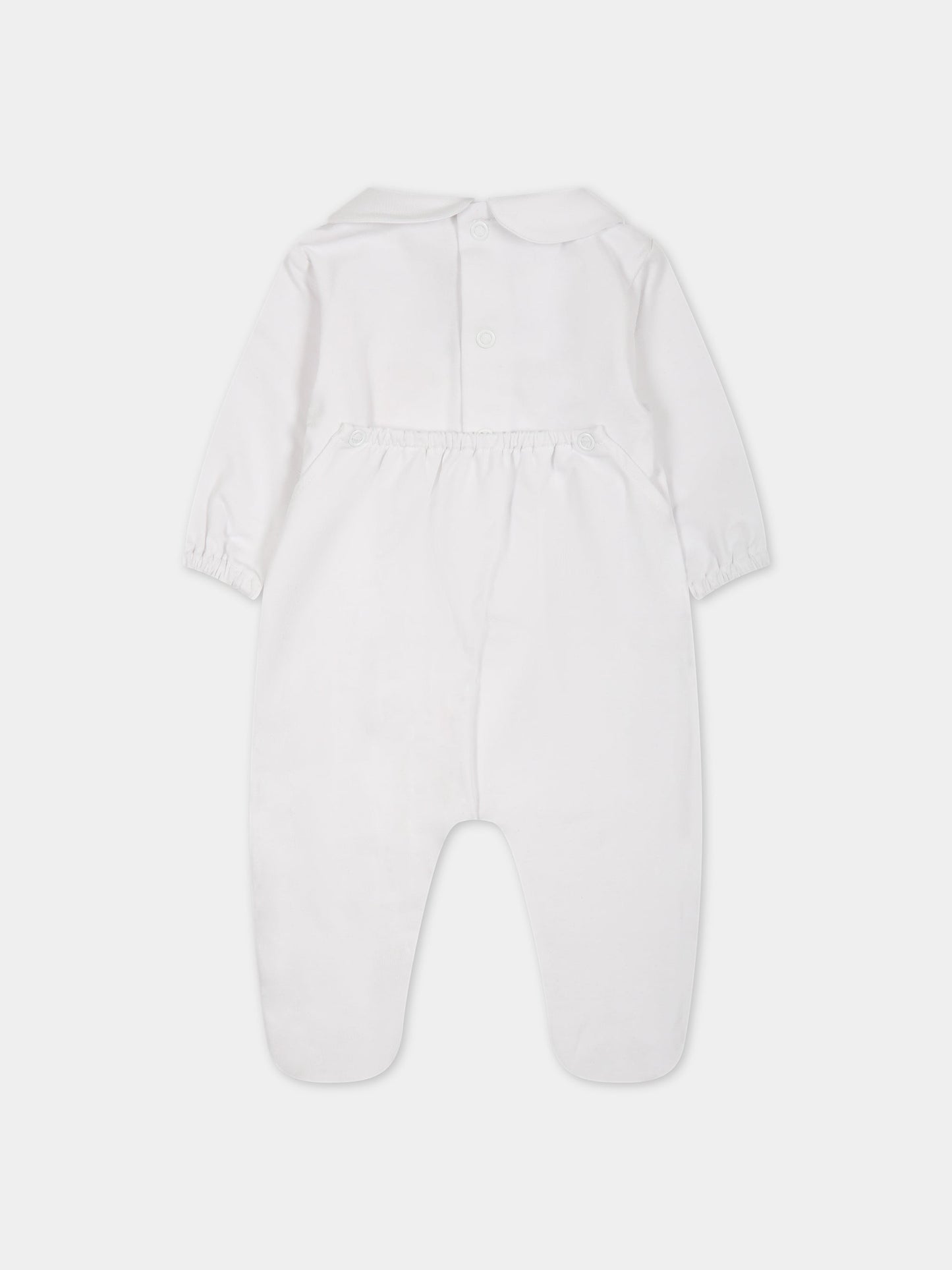 Tutina bianca per neonati con orso e logo,Little Bear,6036 BIANCO/CORDA