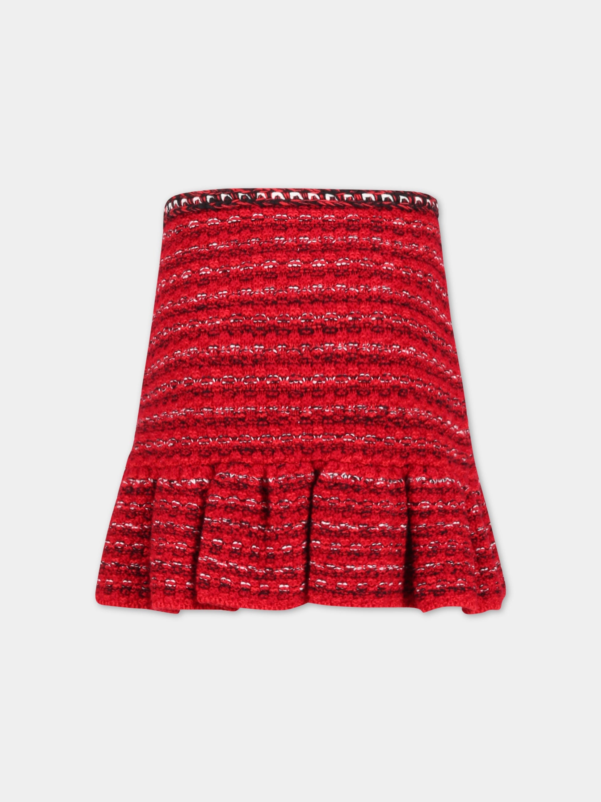 Gonna rossa per bambina con bottoni argentati,Self-portrait,RS23 709SK R 22458560