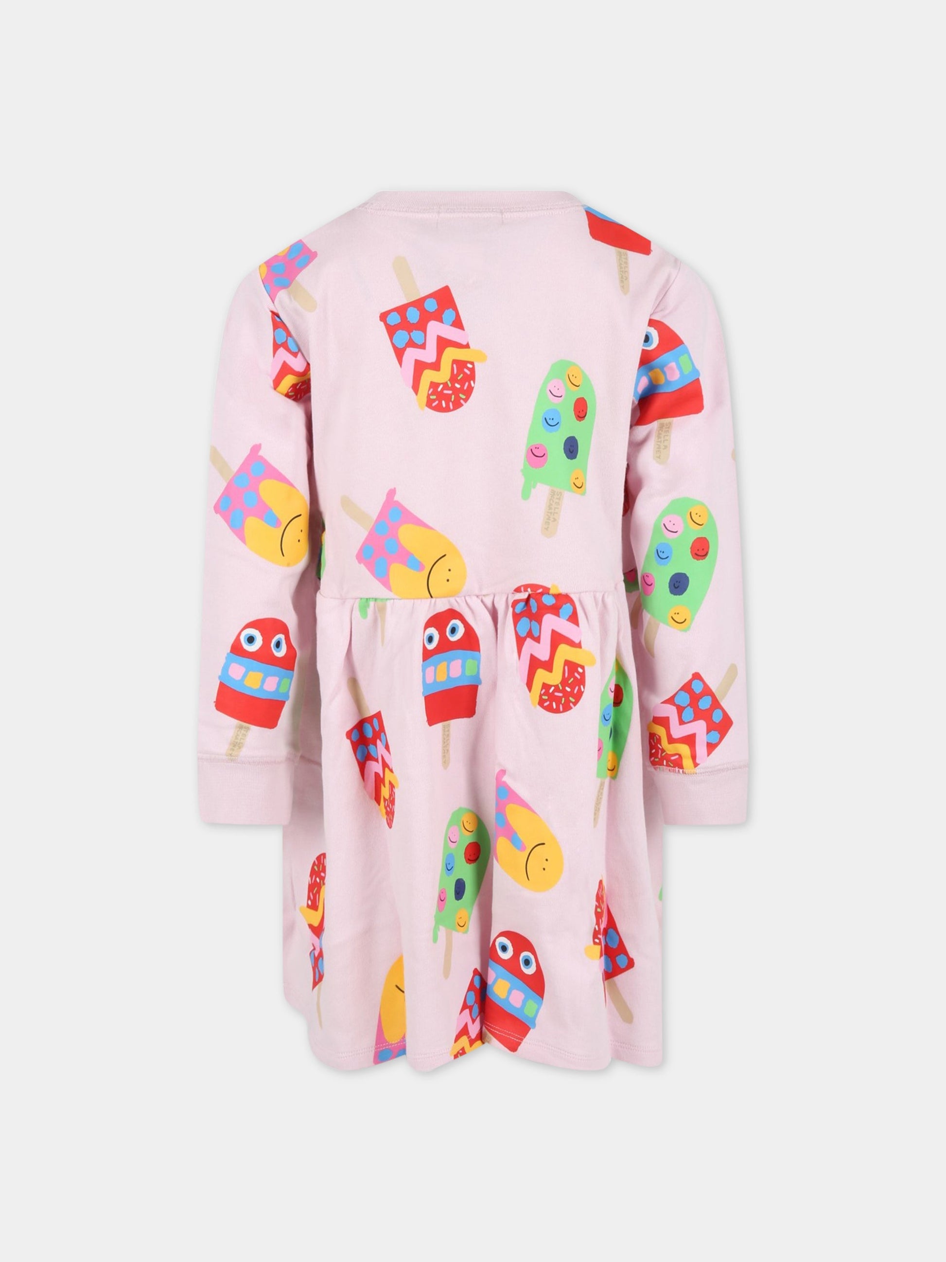 Vestito rosa per bambina con stampe,Stella Mccartney Kids,8Q1AH0 Z0169 500MC