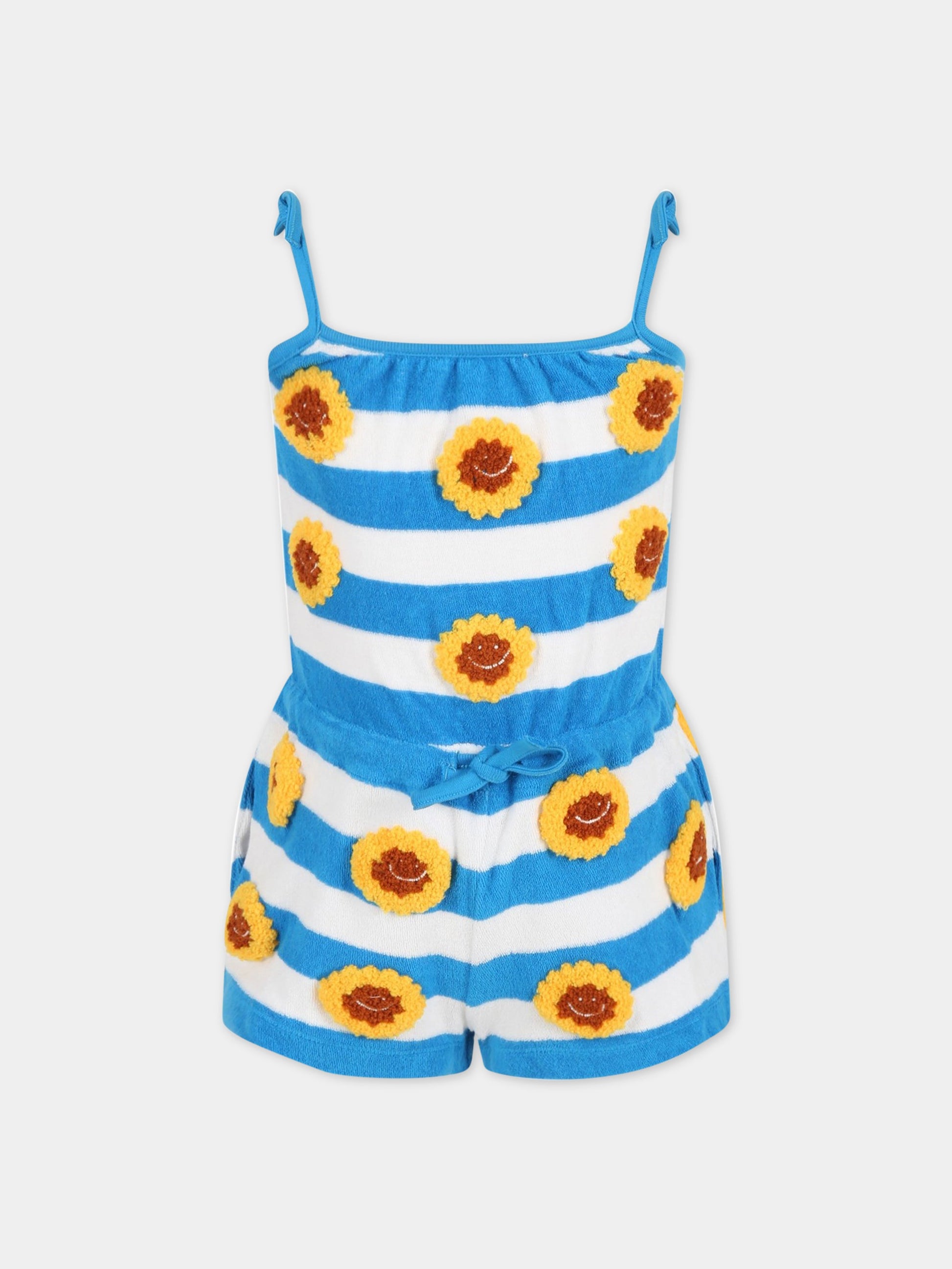 Salopette multicolor per bambina con margherite,Stella Mccartney Kids,8QAAA2 Z0193 100AZ