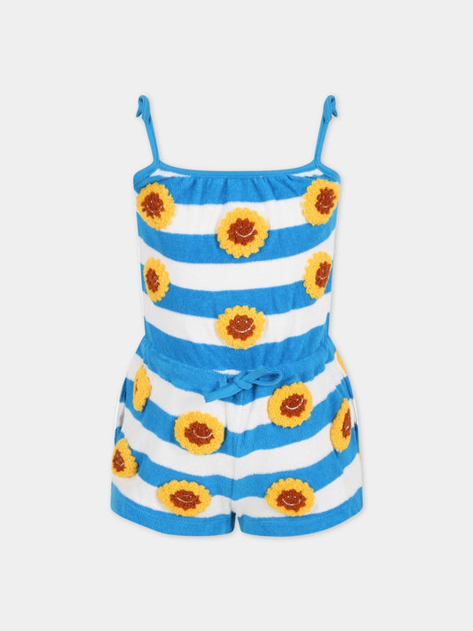 Salopette multicolor per bambina con margherite,Stella Mccartney Kids,8QAAA2 Z0193 100AZ