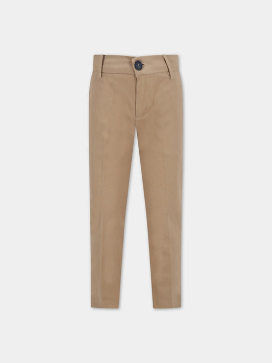 Pantaloni beige per bambino con logo,Fay Kids,5P6001 G0011 115