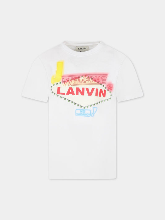 T-shirt bianca per bambino,Lanvin Petite,N25103 10P