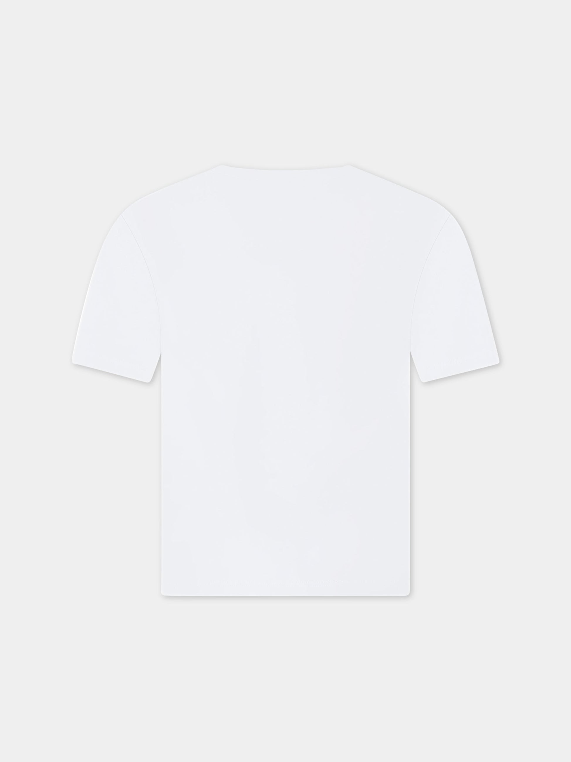 T-shirt bianca per bambino con logo giallo,Lanvin Petite,N25102 10P