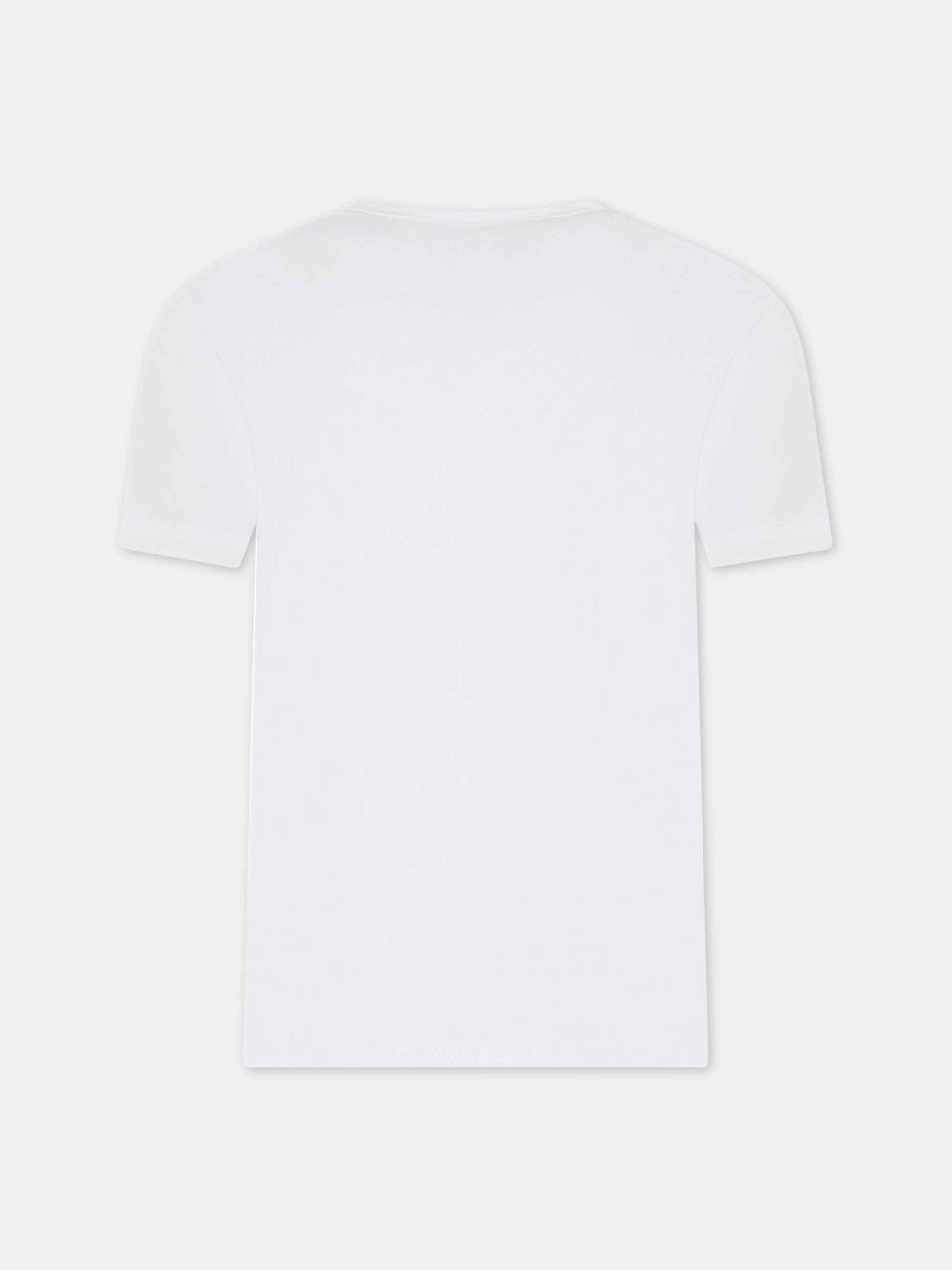 T-shirt bianca per bambino con scritta nera,Zadig & Voltaire Kids,X25352 N40