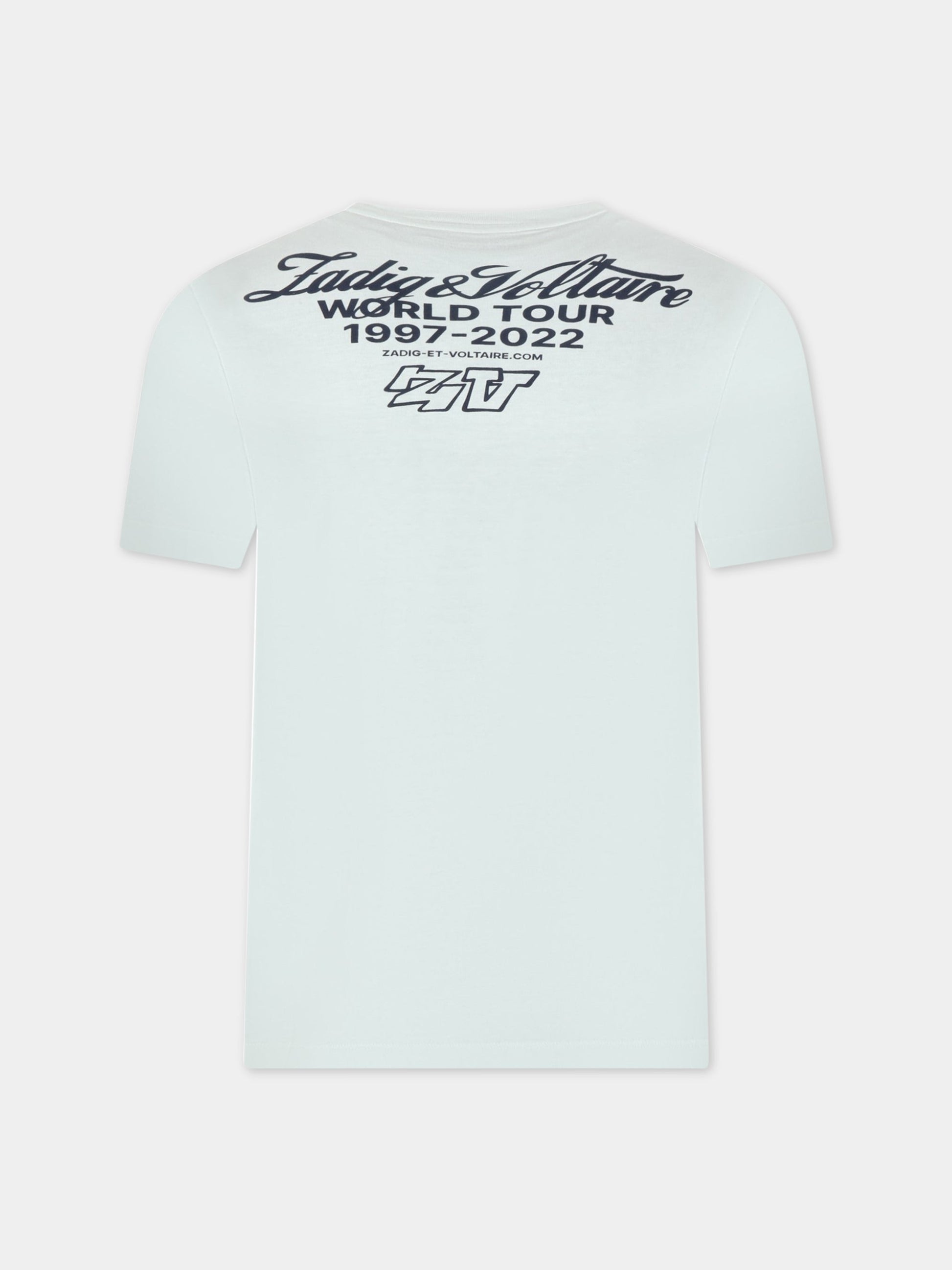 T-shirt verde per bambino con stampa,Zadig & Voltaire Kids,X25353 72E