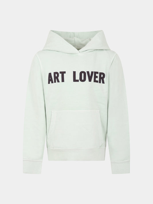 Felpa verde per bambini con scritta  Art lover ,Zadig & Voltaire Kids,X25364 72E
