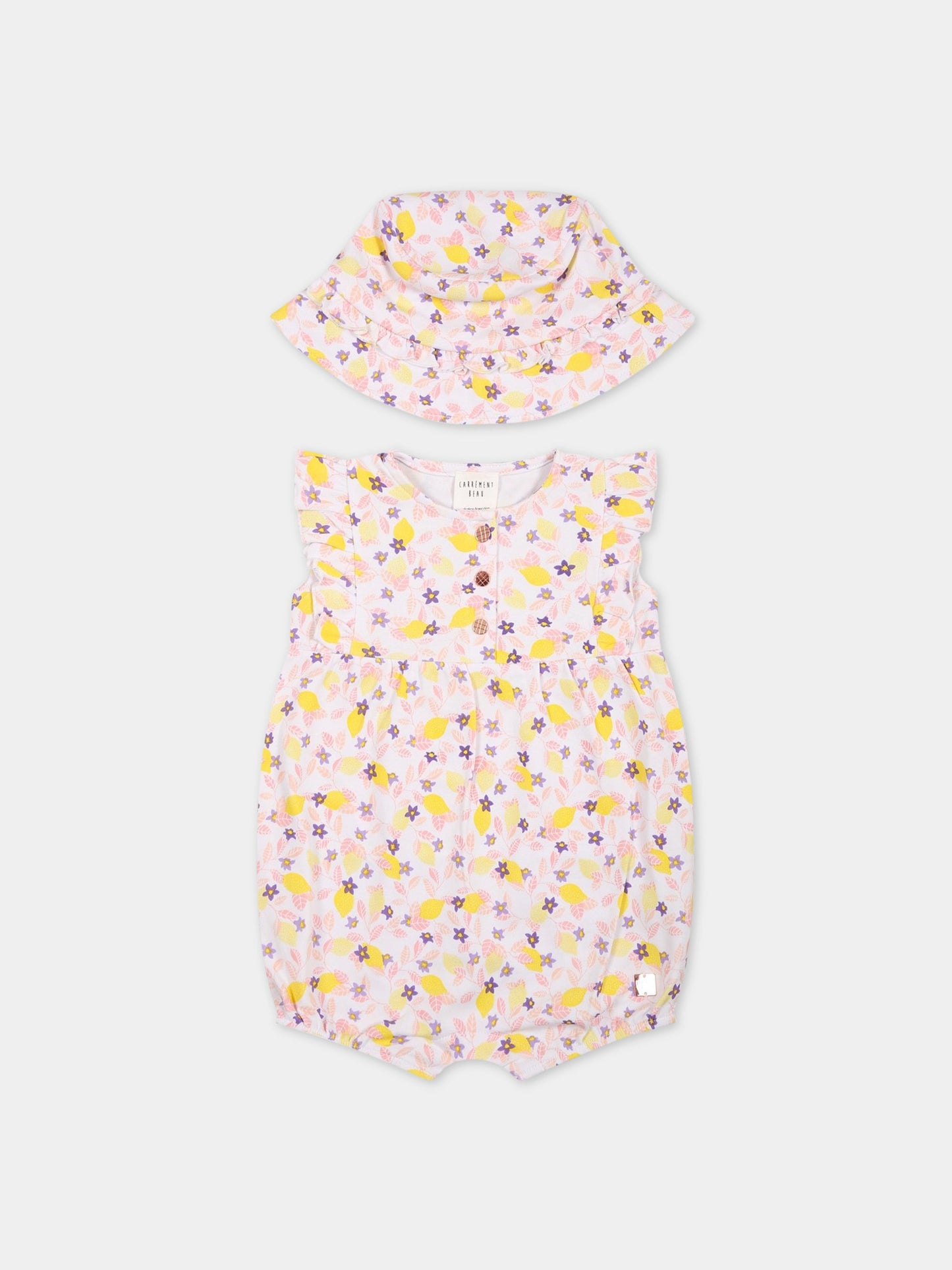 Completo bianco per neonata con logo,Carrement Beau,Y98208 10P