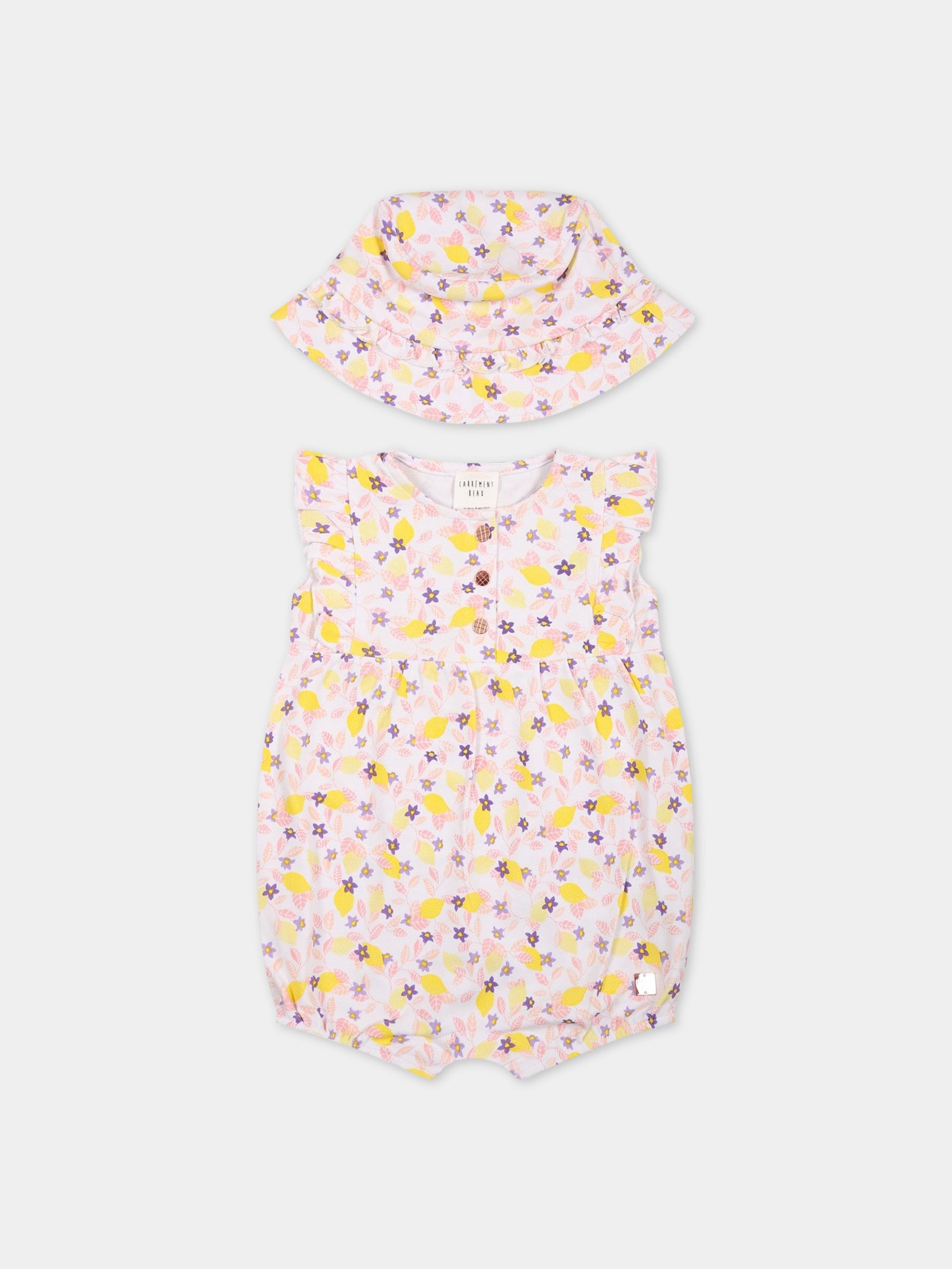 Completo bianco per neonata con logo,Carrement Beau,Y98208 10P