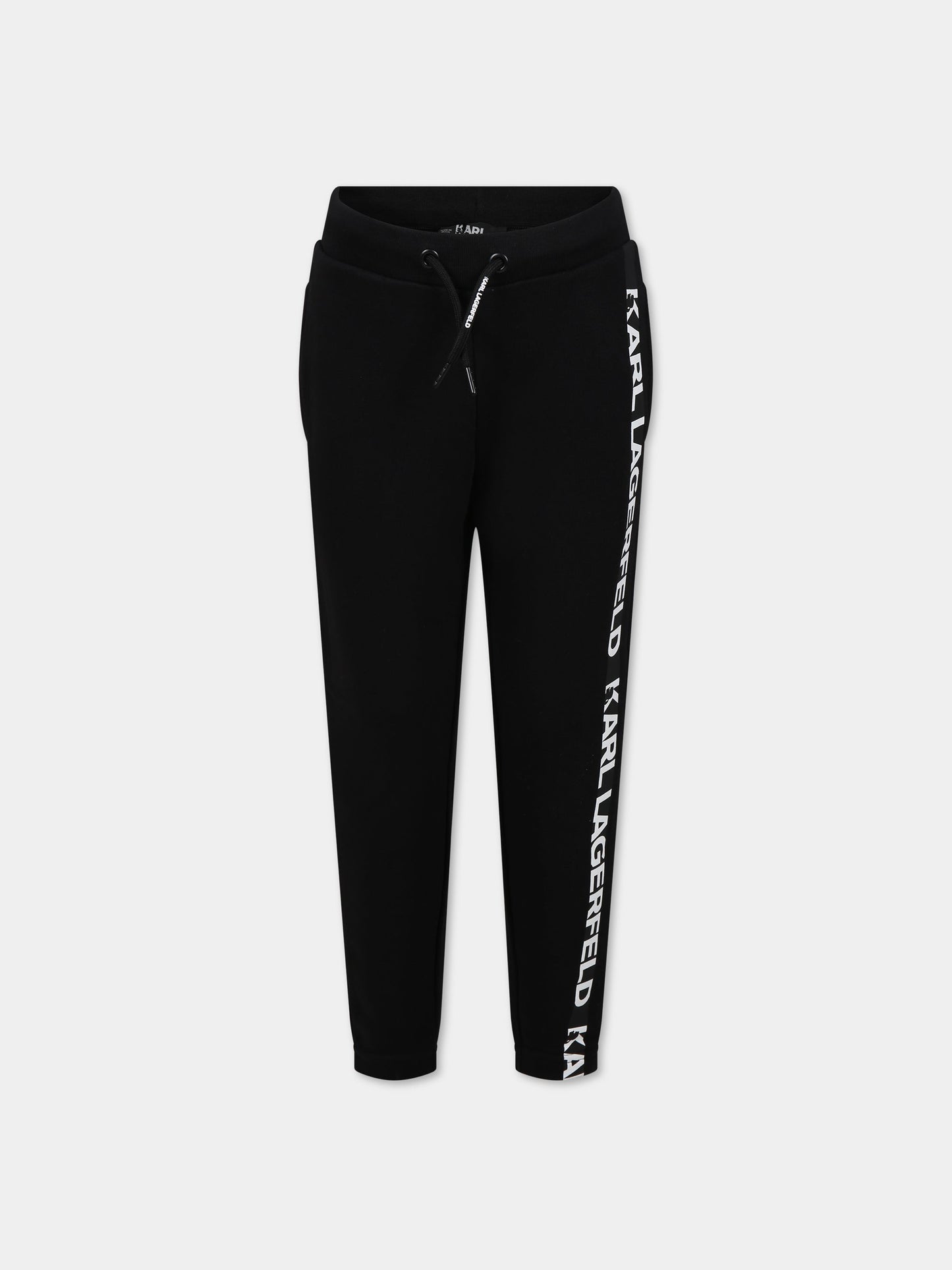 Pantaloni nero per bambino con logo,Karl Lagerfeld Kids,Z24156 09B