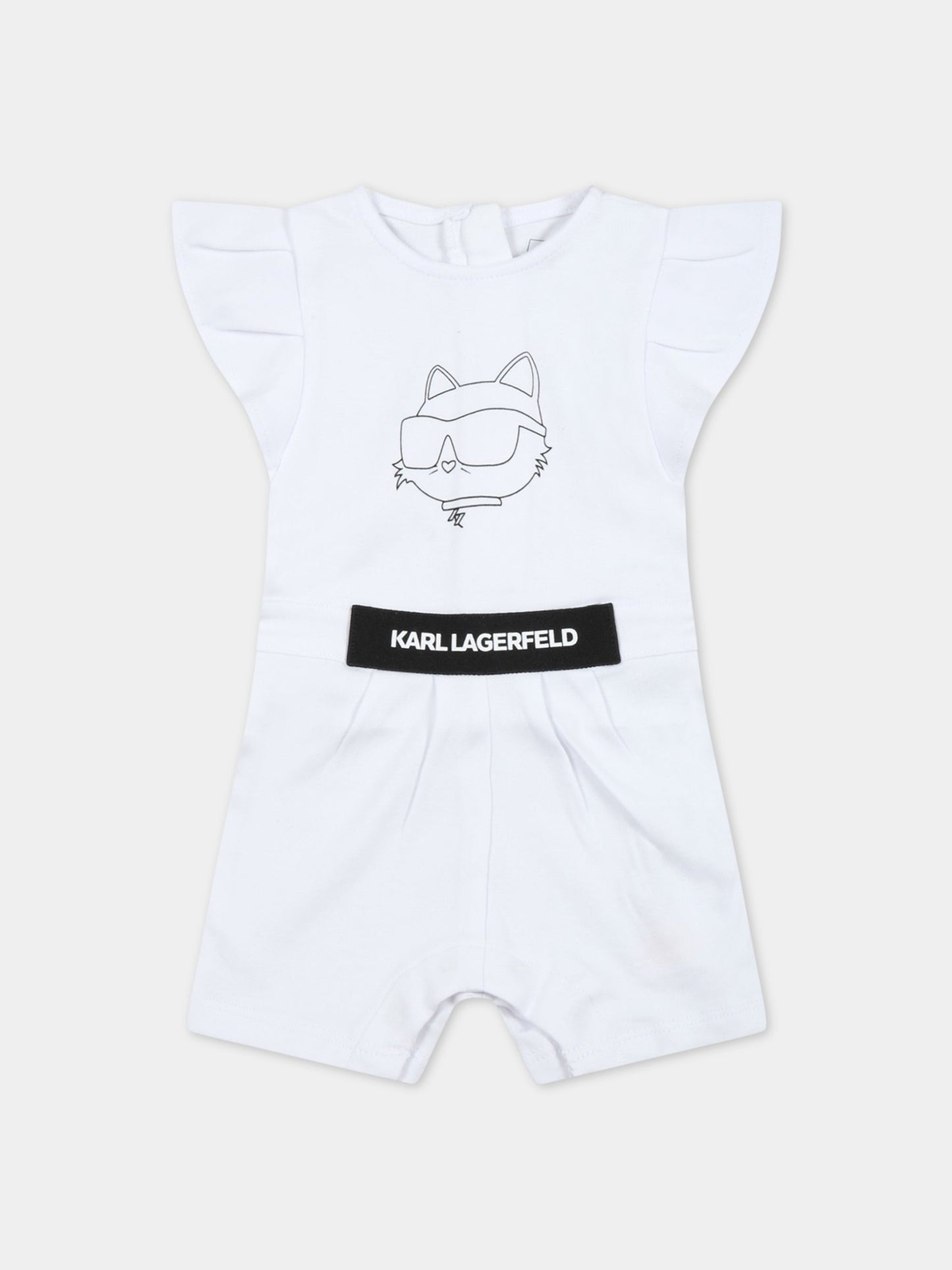 Pagliaccetto bianco per neonata con Choupette,Karl Lagerfeld Kids,Z94071 10P