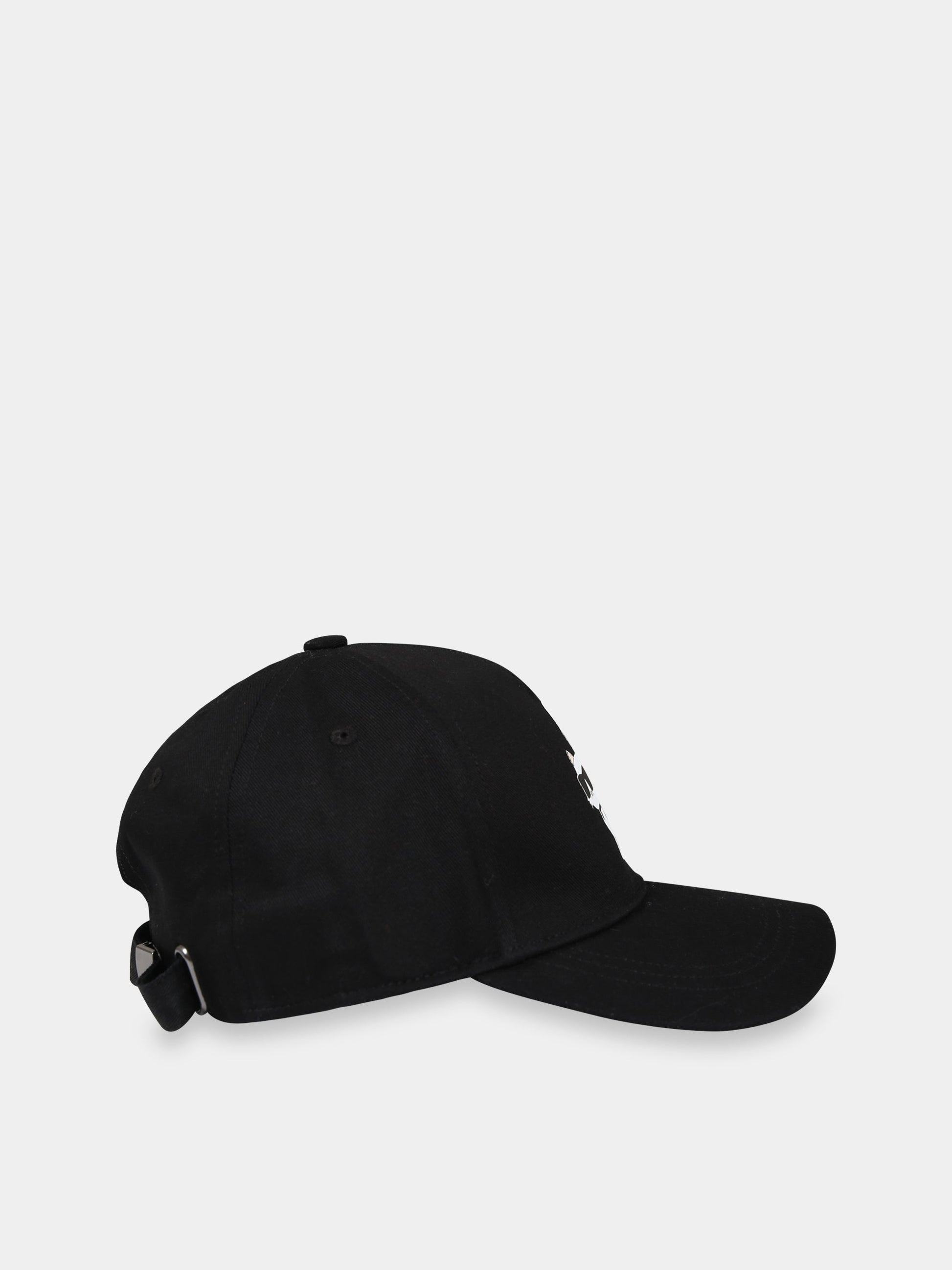 Cappello nero per bambini con stampa Karl Largerfeld, gatto e logo,Karl Lagerfeld Kids,Z11054 09B