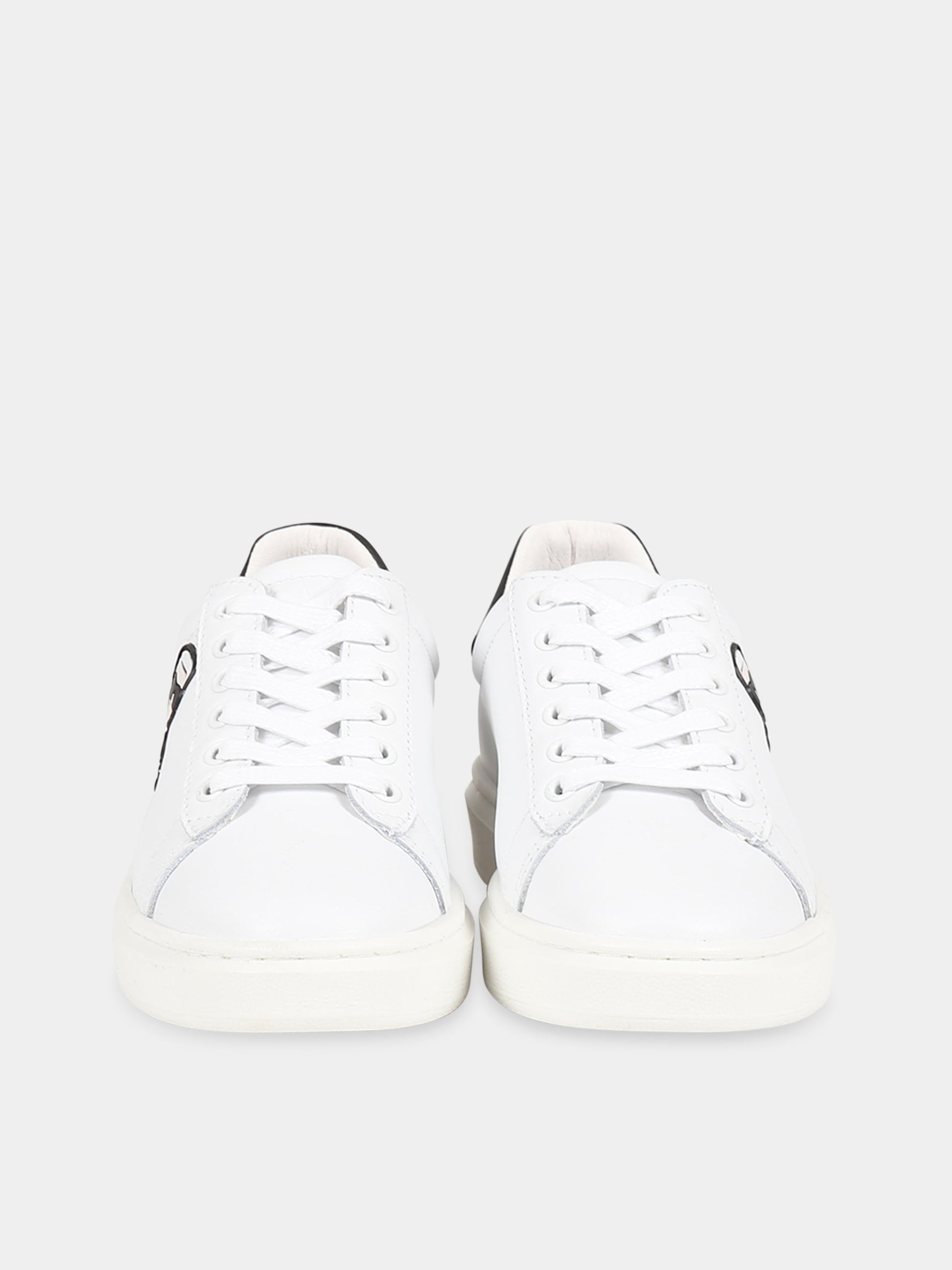 Sneakers bianco per bambini con patch Karl Lagerfeld e logo,Karl Lagerfeld Kids,Z29059 10B