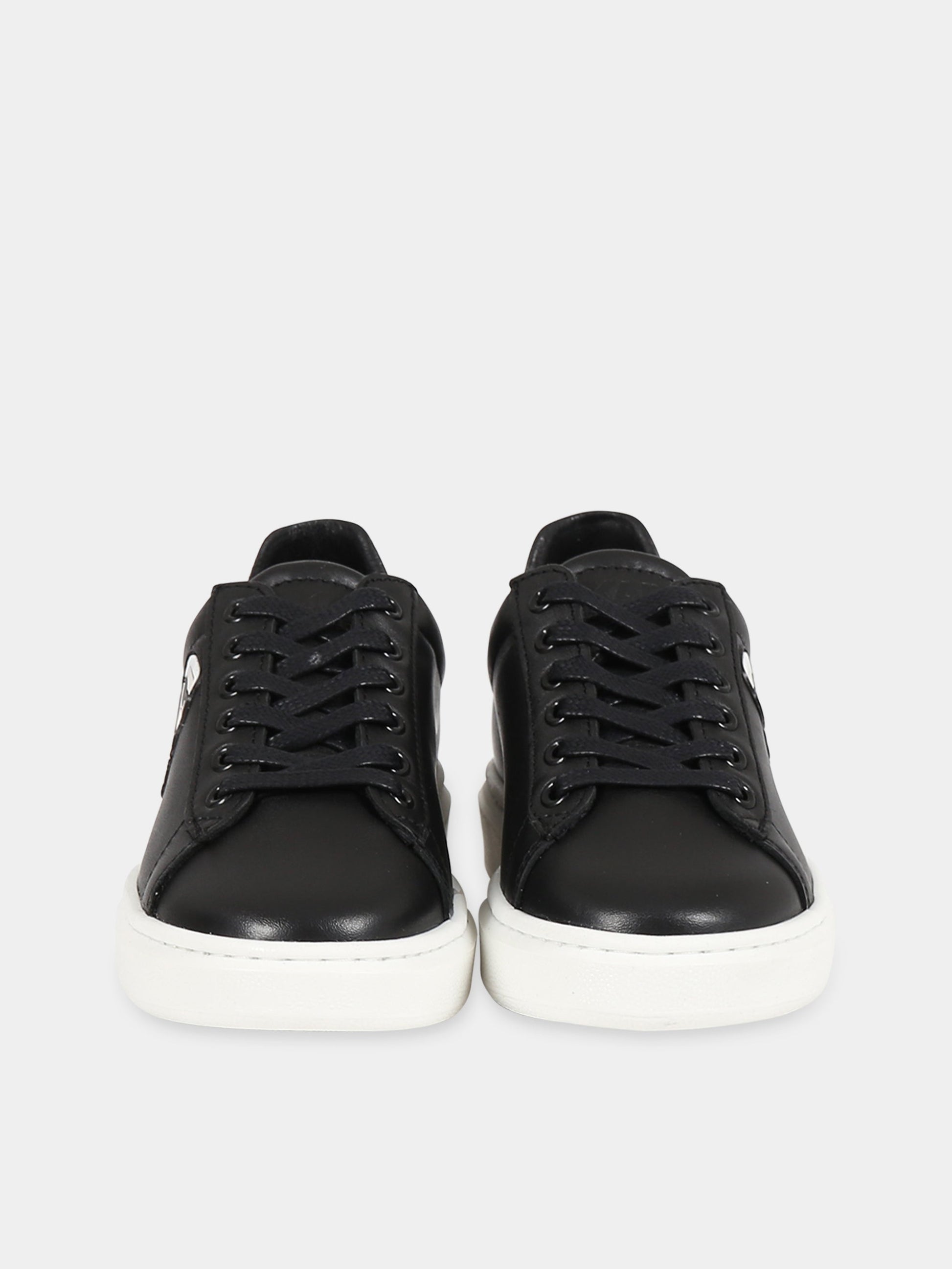 Sneakers nero per bambini con patch Karl Lagerfeld e logo,Karl Lagerfeld Kids,Z29059 09B