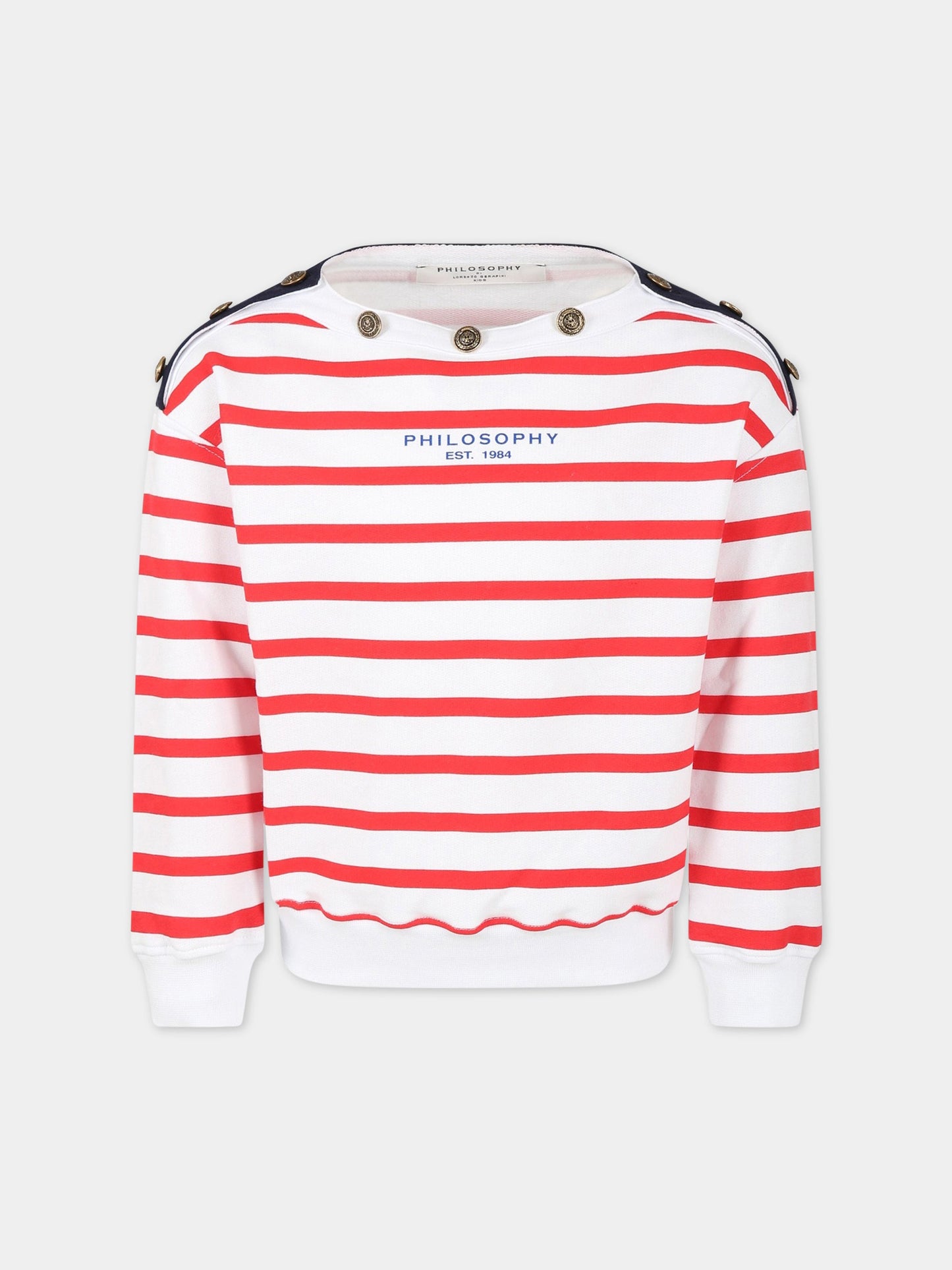 Felpa multicolor per bambina con logo,Philosophy,PJFE125 FE144 B020