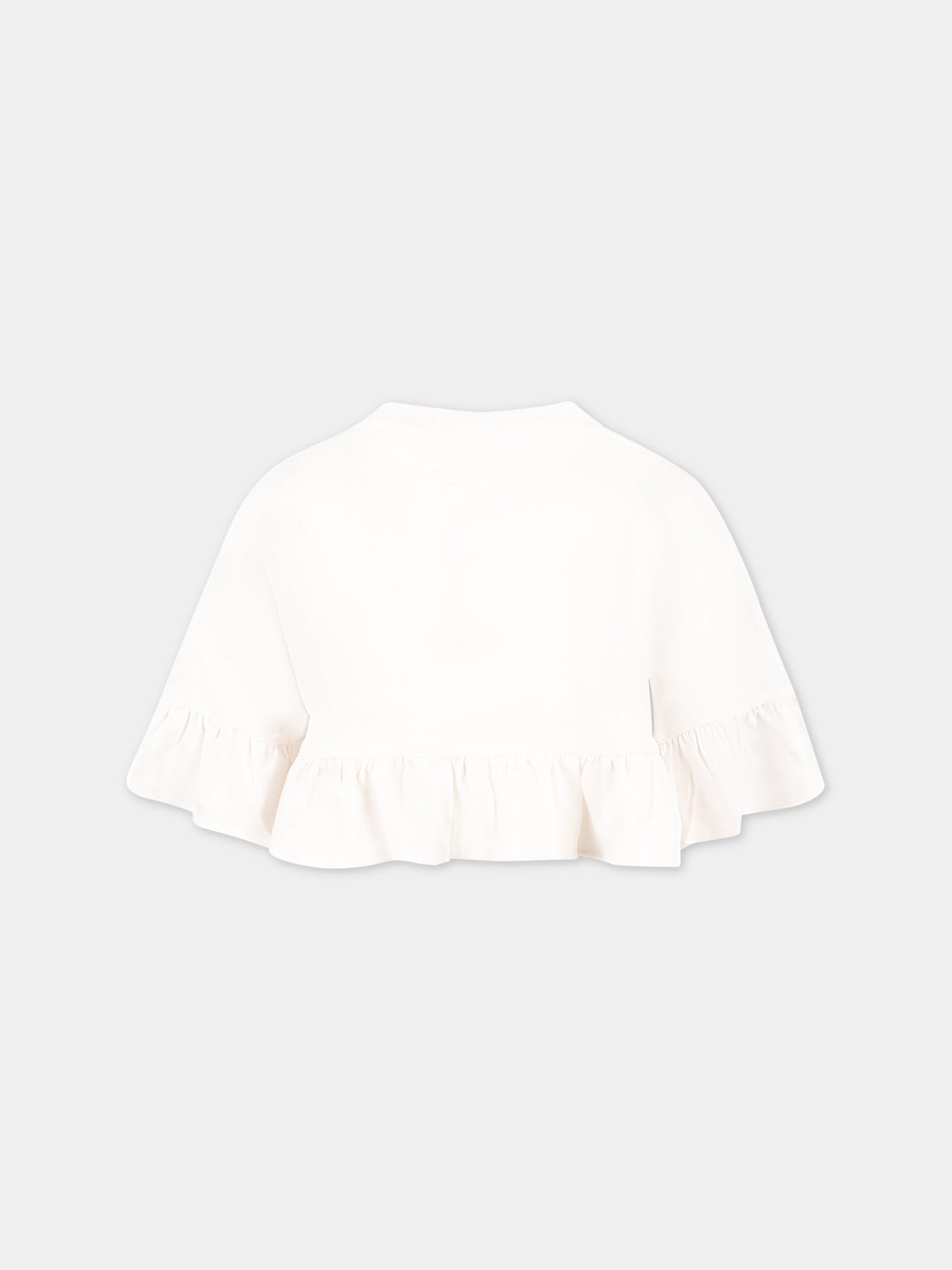 T-shirt bianca  per bambina con dettaglio logo,Philosophy,PJTS129 JE138 0018