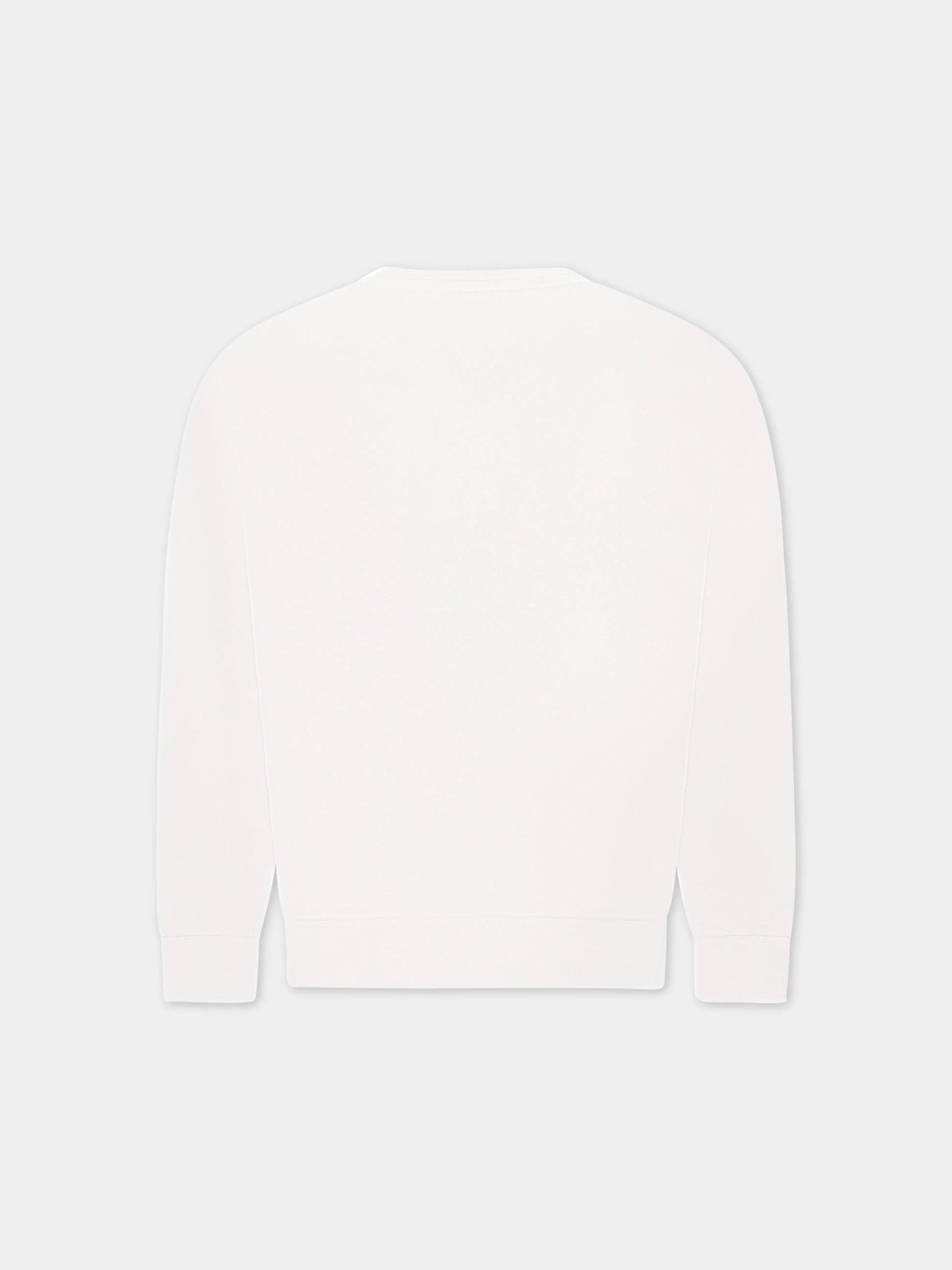 Felpa bianca con dettaglio logo per bambina,Philosophy,PJFE123 FE144 0009