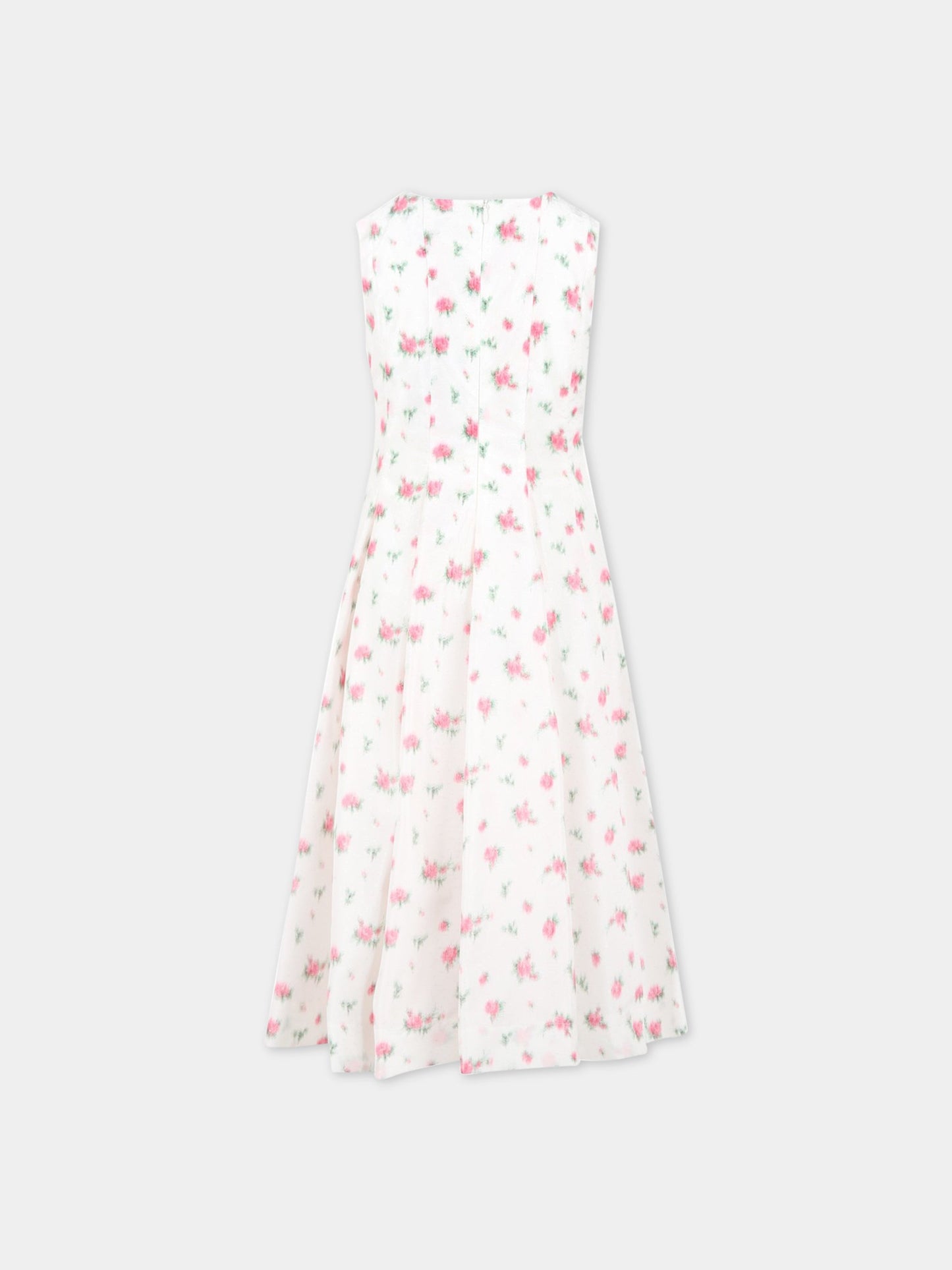 Vestito bianco per bambina con stampa floreale,Philosophy,PJAB242 TF37 0010