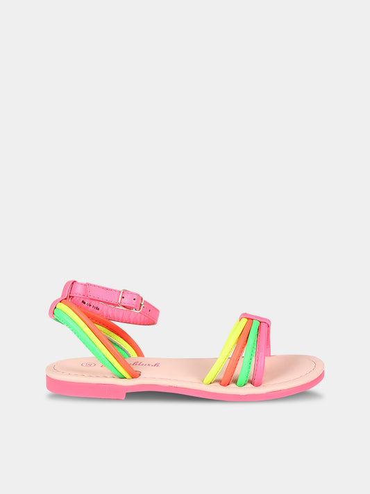 Sandali multicolor per bambina con dettagli fluo,Billieblush,U19346 Z41