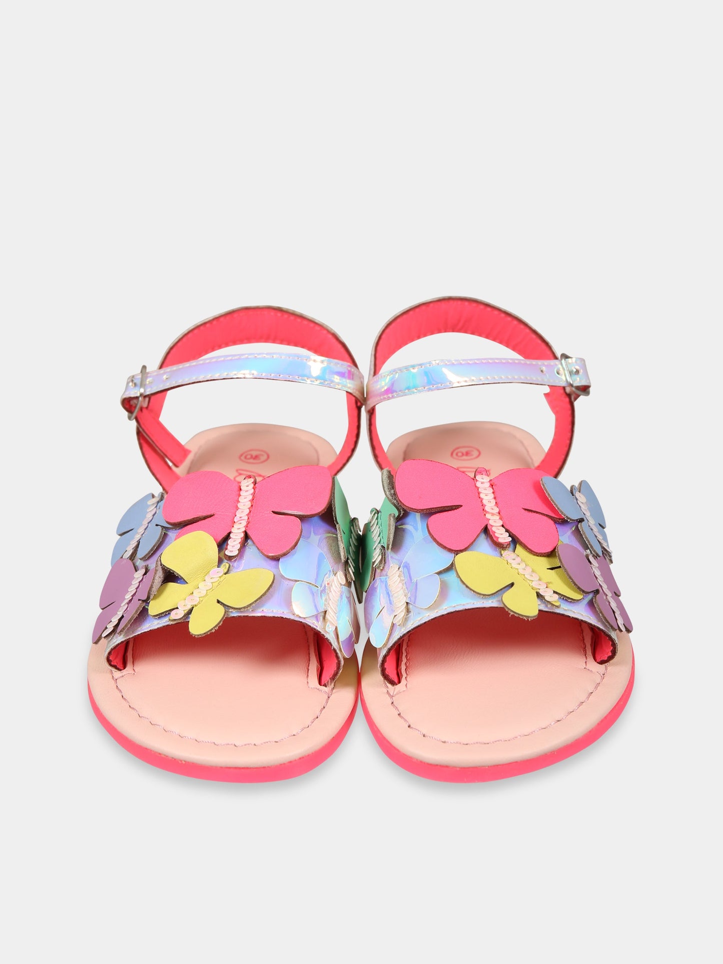 Sandali multicolor per bambina con farfalle,Billieblush,U19349 Z41