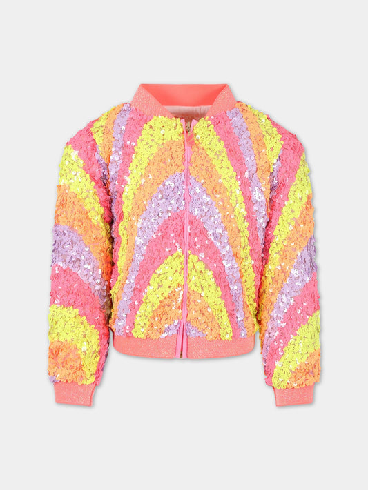 Giubbotto multicolor per bambina con paillettes,Billieblush,U16350 462