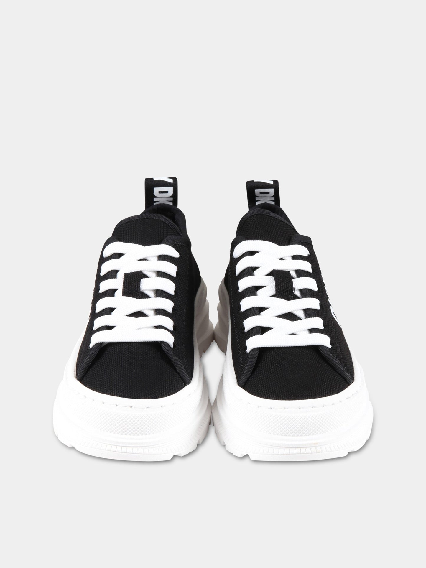 Sneakers nere per bambina con logo bianco,Dkny,D39107 09B