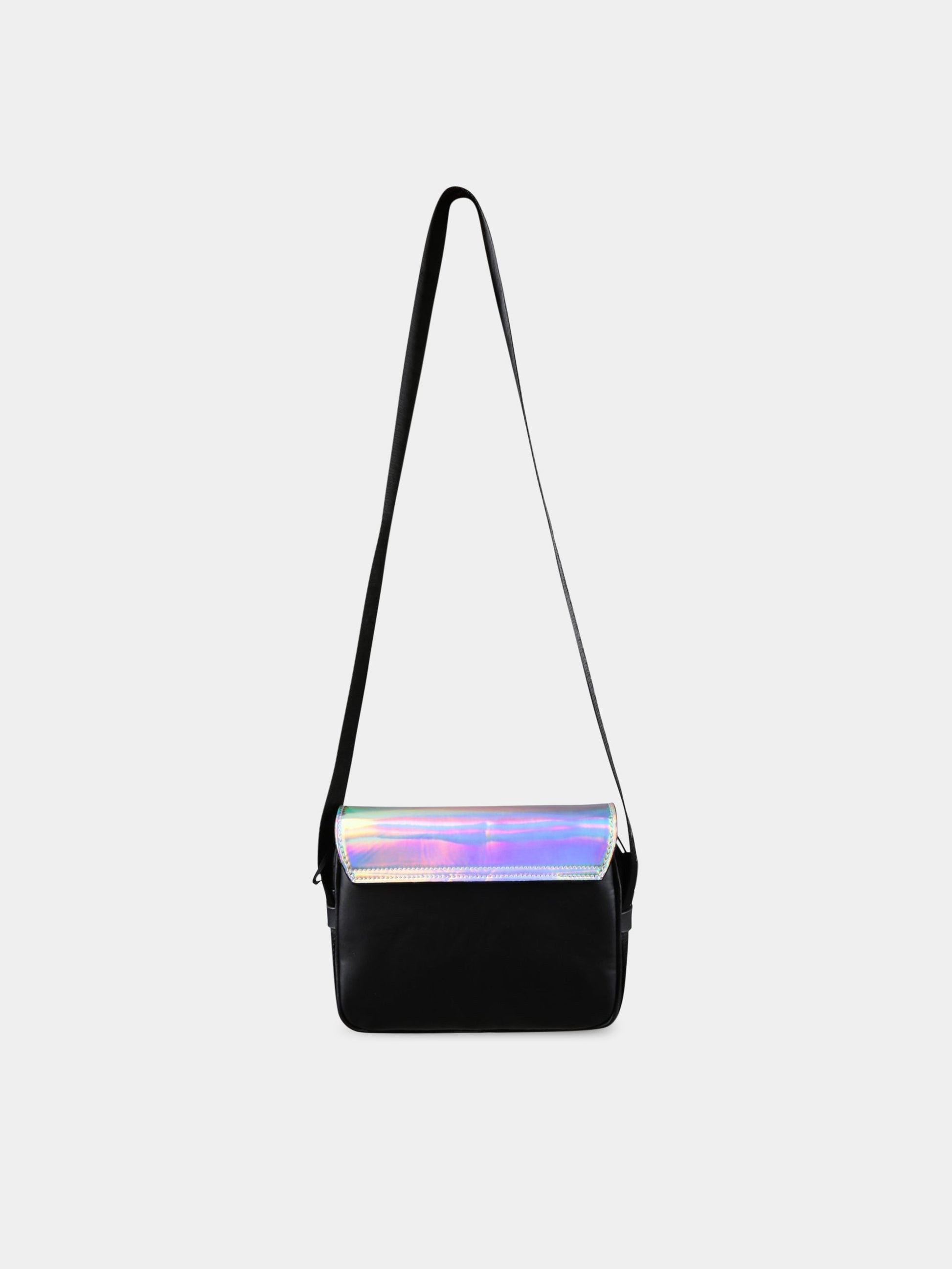 Borsa nera per bambina con logo,Dkny,D30560 111