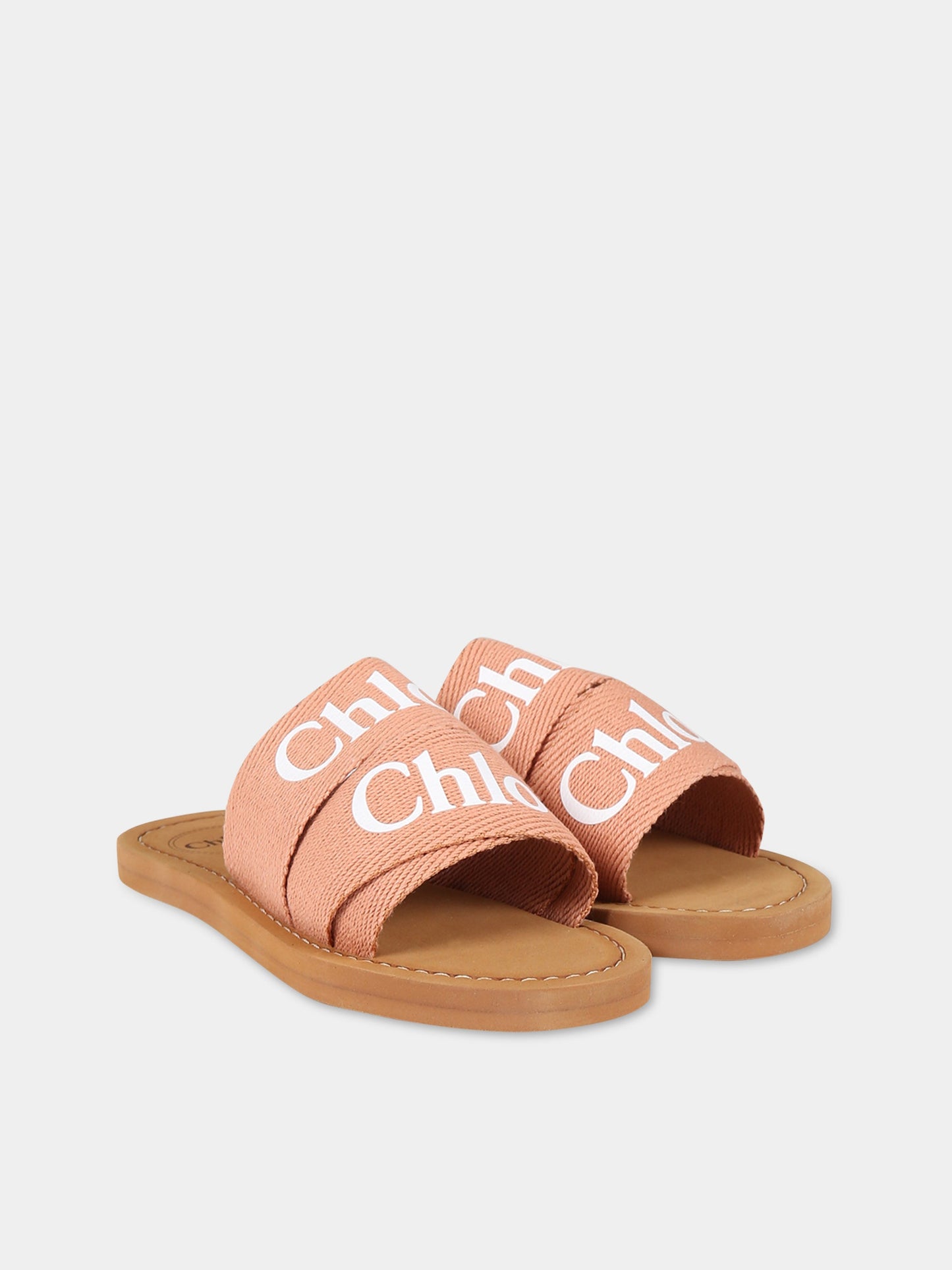 Sandali marrone per bambina con logo,Chloé Kids,C19174 311