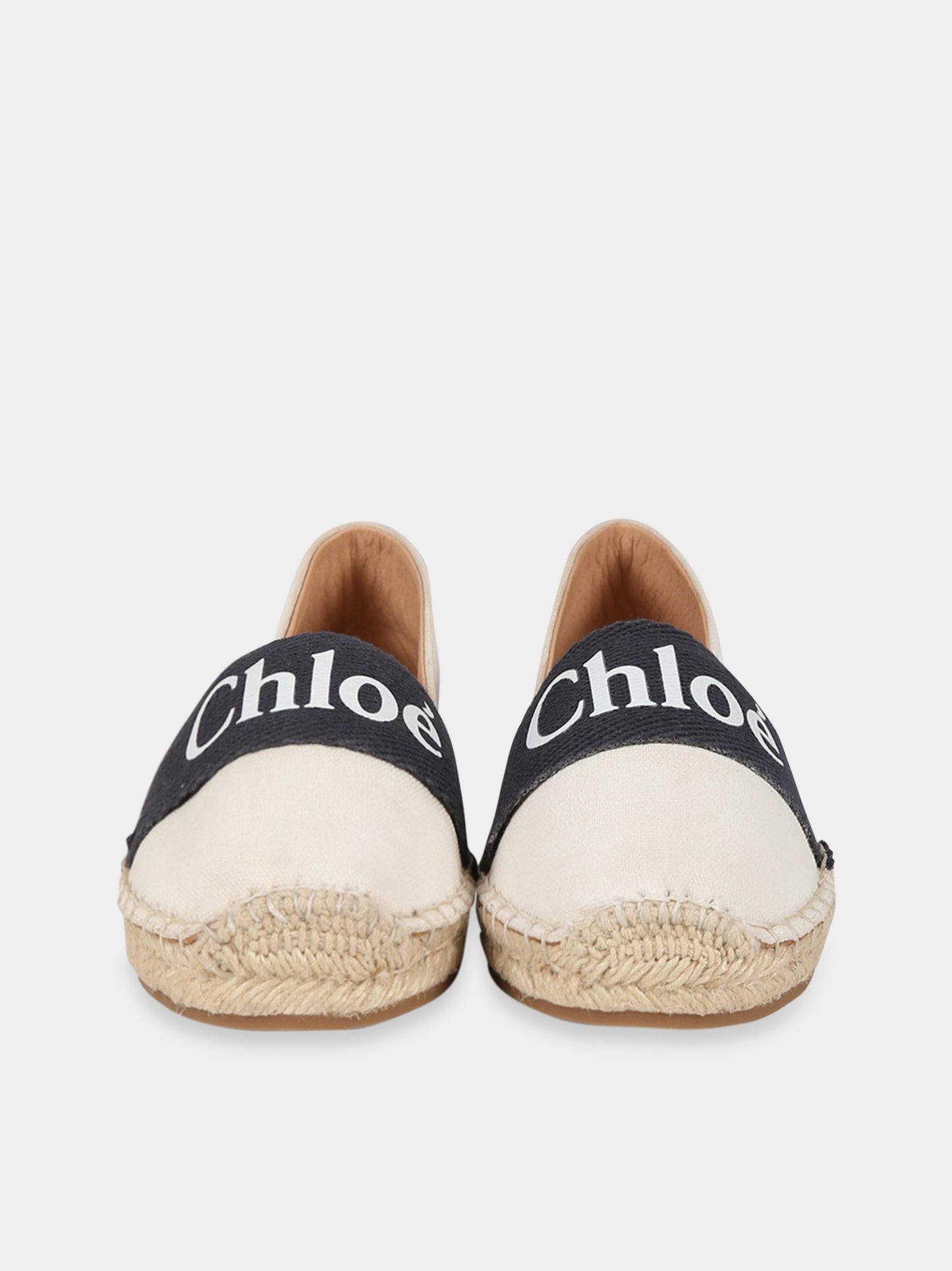 Espadrillas avorio per bambina con logo,Chloé Kids,C19176 148