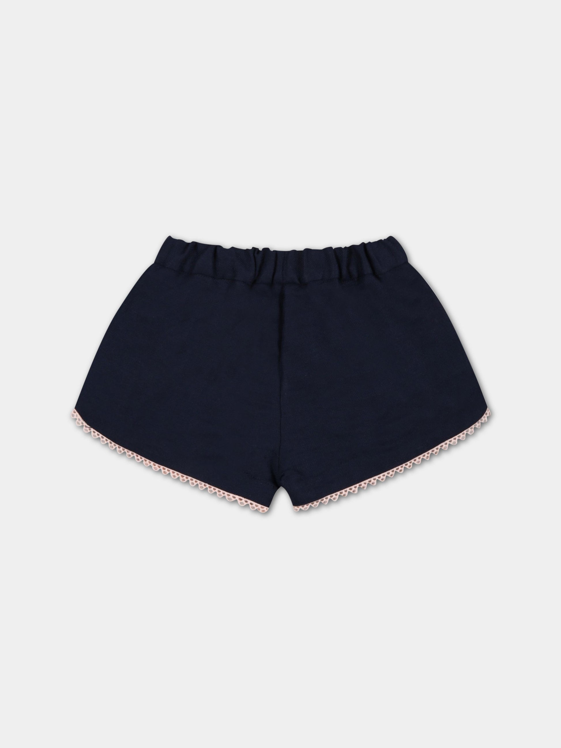 Shorts blu per neonata,Chloé Kids,C04334 859