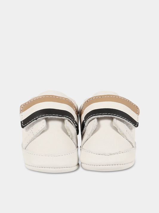 Sneakers bianco per neonato con logo,Boss,J99125 10P