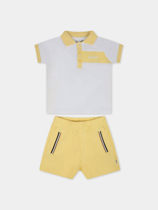 Completo giallo per neonato con logo,Boss,J98419 528
