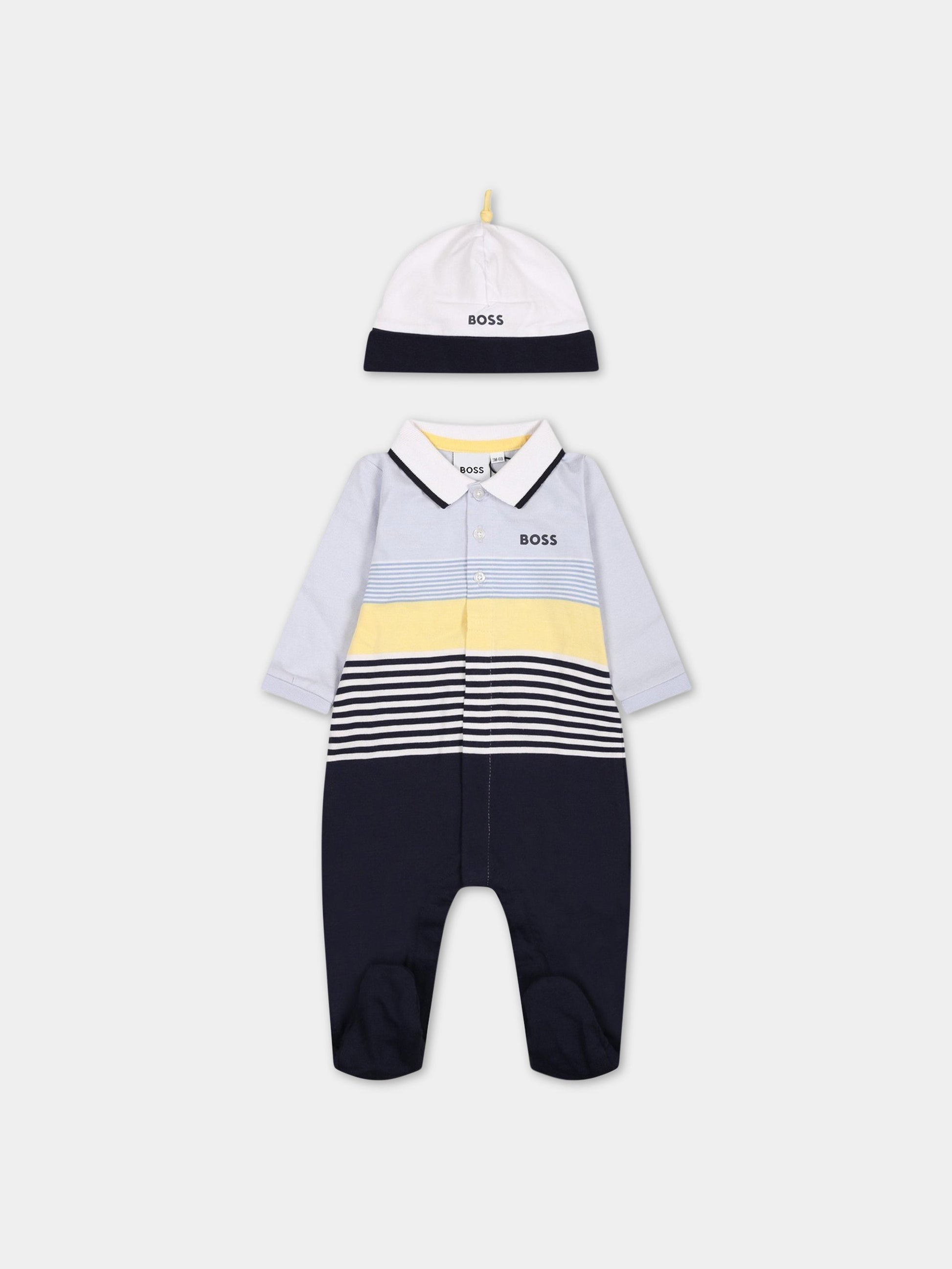 Multicolor set for baby boy with logo,Boss,J98414 771