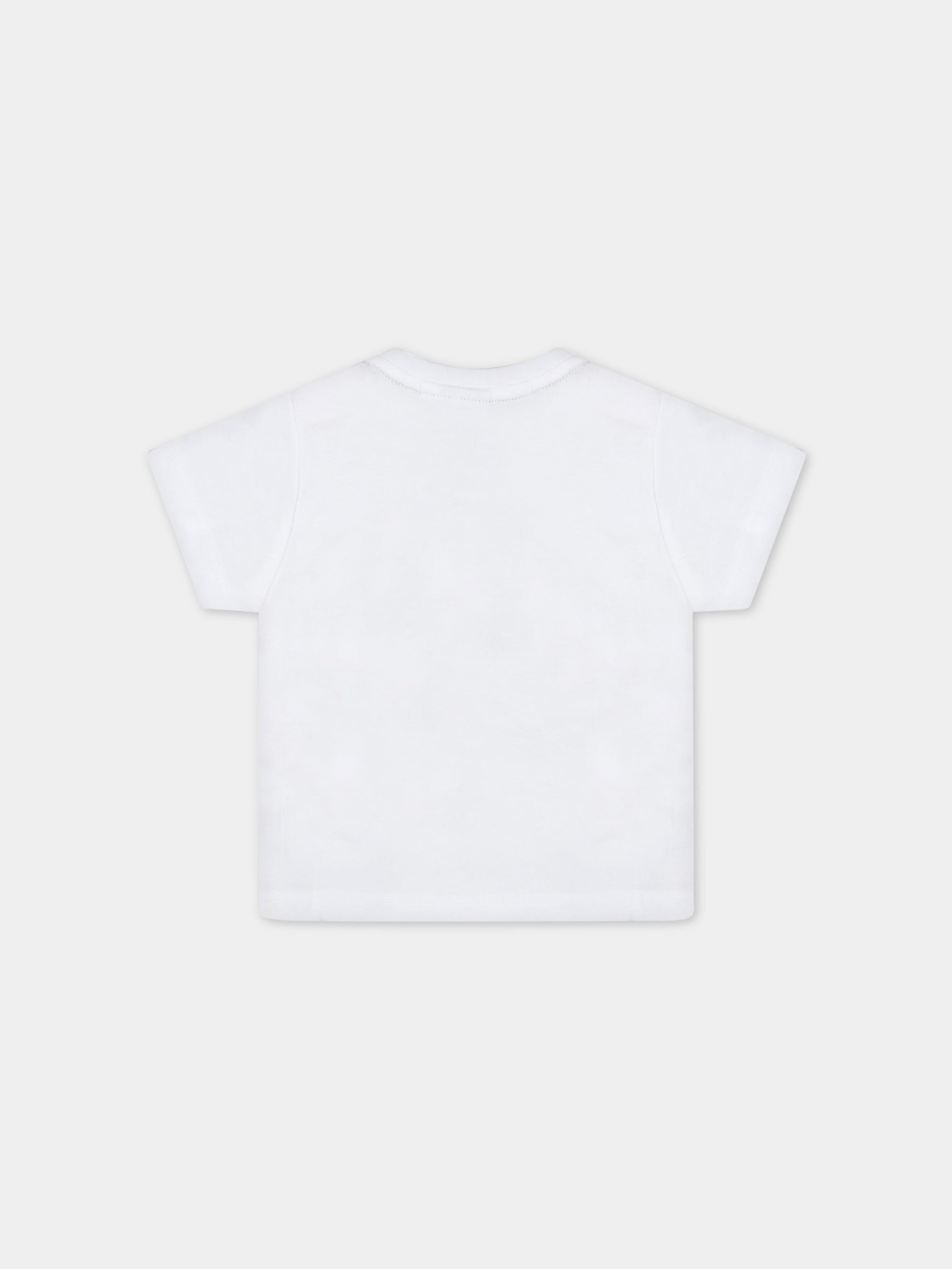 T-shirt bianca per neonato con logo,Boss,J05A14 10P