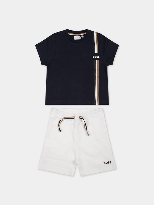 Completo multicolor per neonato con logo,Boss,J08082 849