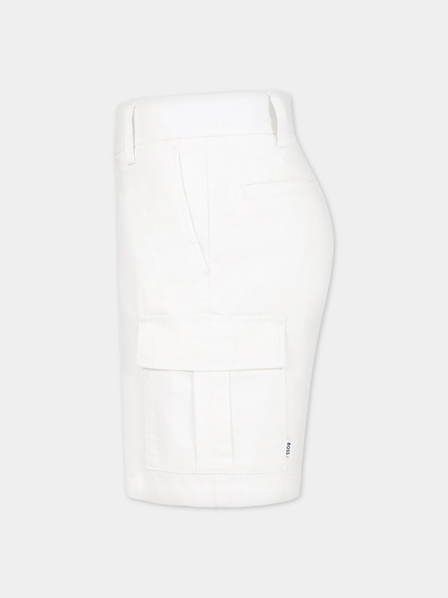 Shorts bianchi per bambino con logo,Boss,J24814 10P