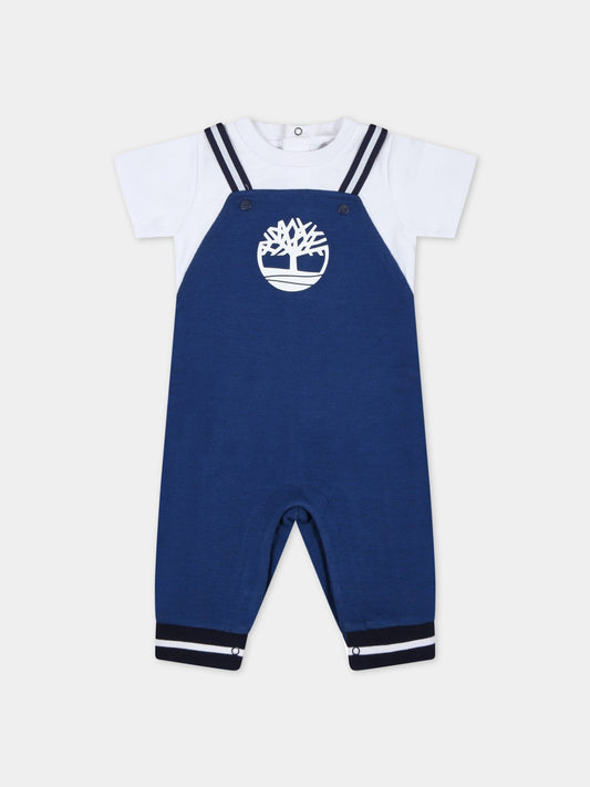 Tutina blu per neonato con albero bianco,Timberland,T94778 830