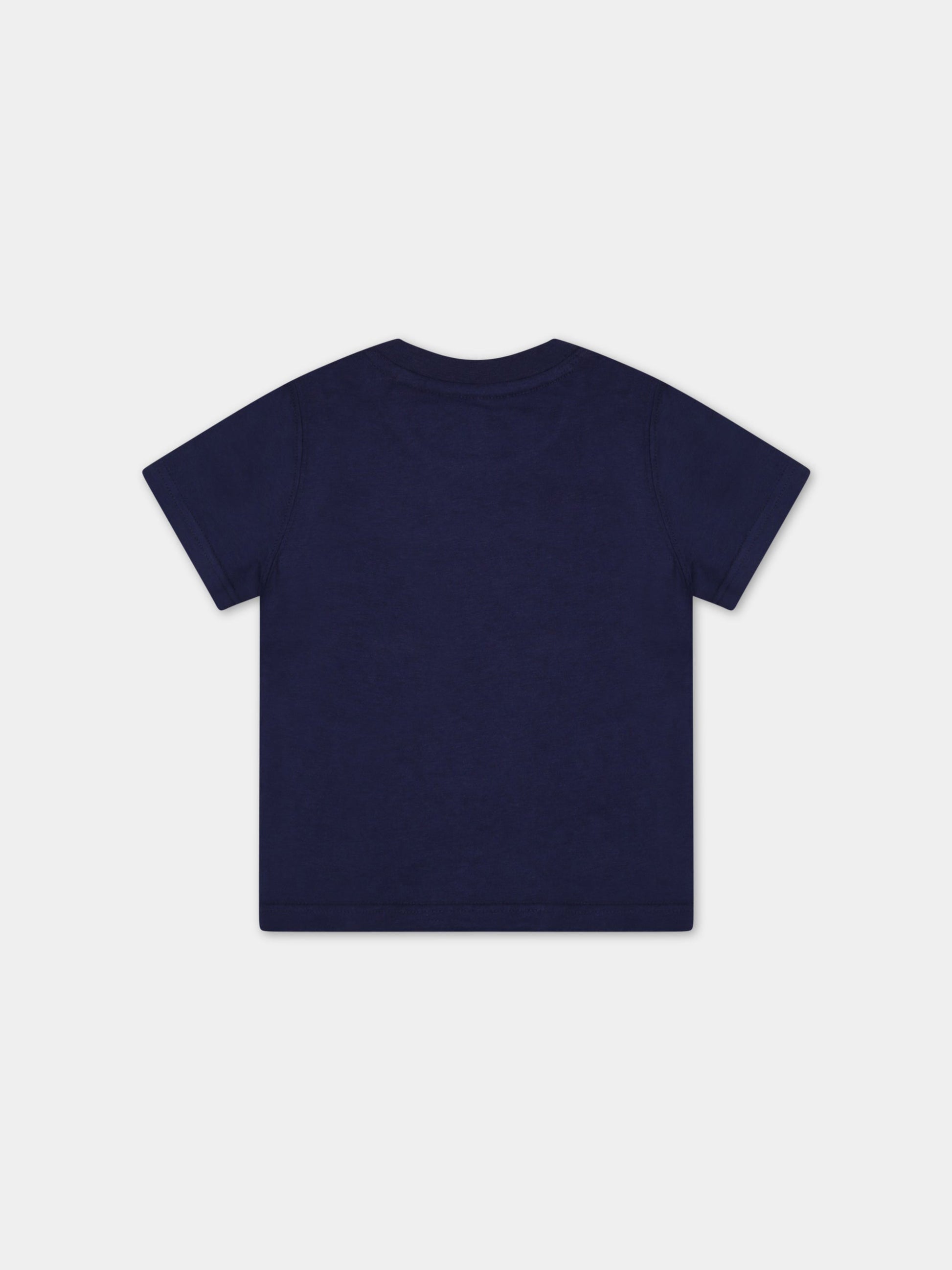 T-shirt blu per neonato con logo bianco,Timberland,T05K87 85T