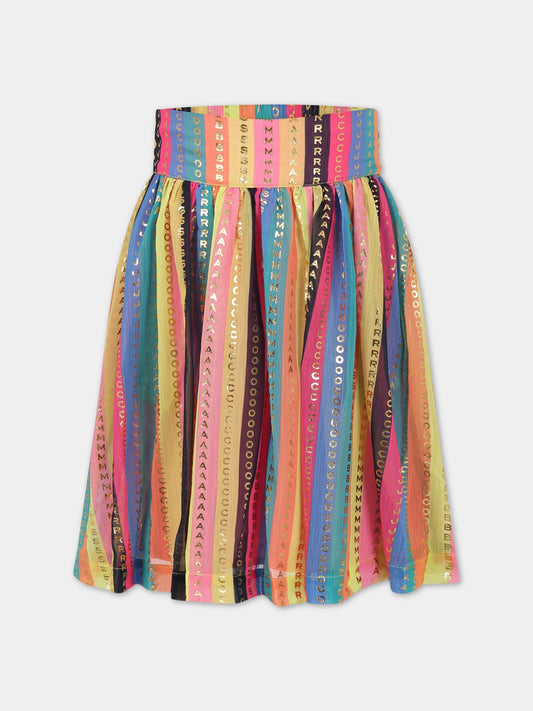 Gonna multicolor per bambina con logo,Little Marc Jacobs,W13133 Z41