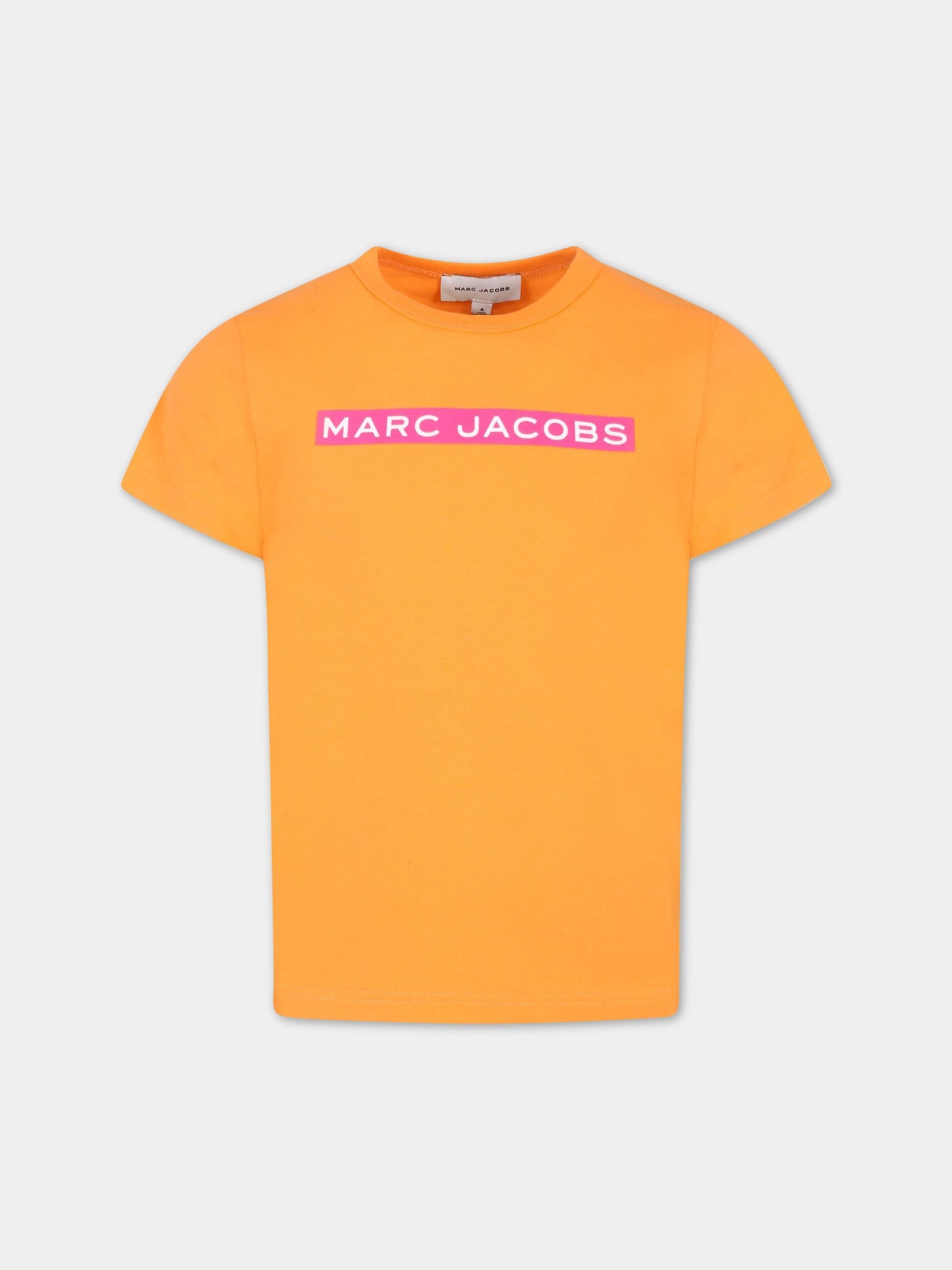 T-shirt arancione per bambina con logo,Little Marc Jacobs,W15651 42E