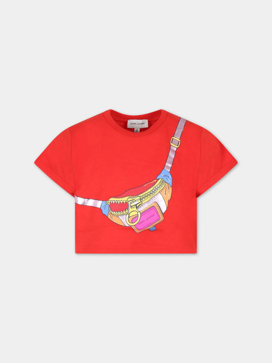 T-shirt rossa per bambina con borsa,Little Marc Jacobs,W15655 97E