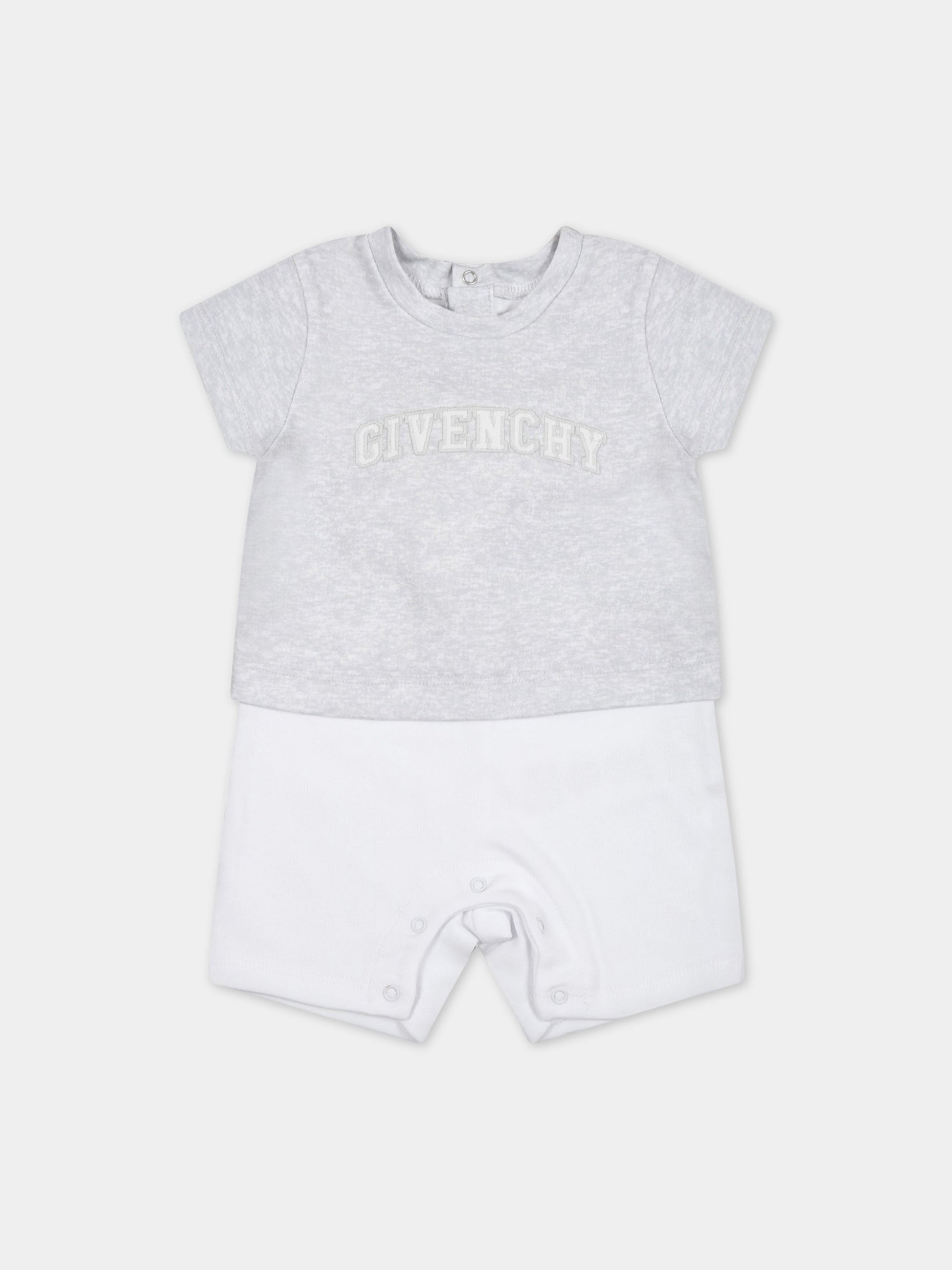 Pagliaccetto multicolor per neonato con logo bianco,Givenchy Kids,H94073 050