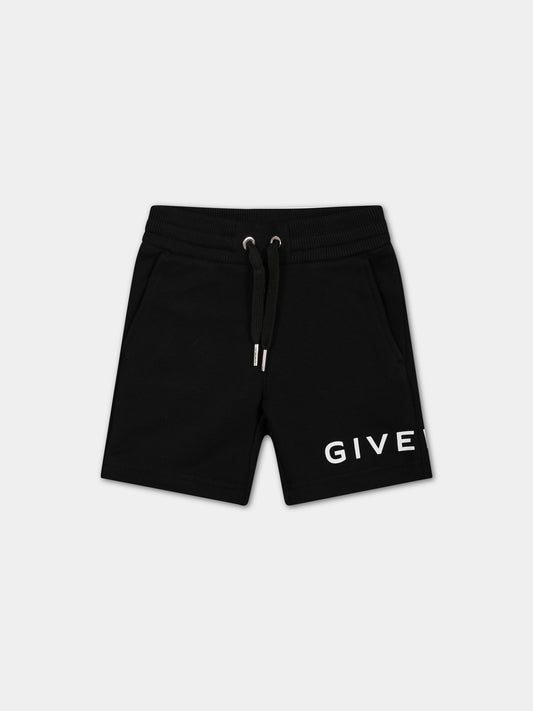 Shorts neri per neonato con logo,Givenchy Kids,H04157 09B