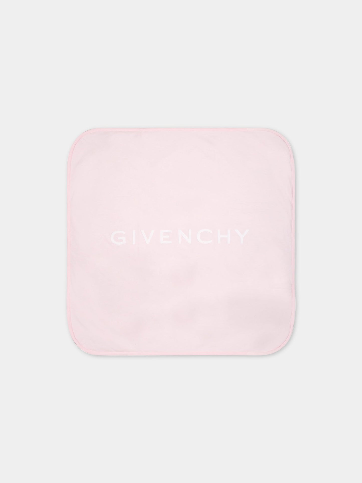 Coperta rosa per neonato con logo bianco,Givenchy Kids,H90163 44Z