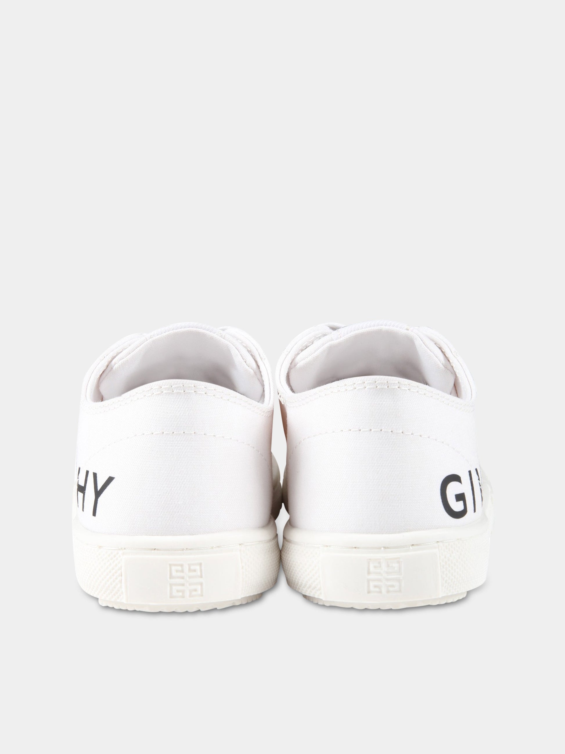 Sneakers bianche per bambini con logo nero,Givenchy Kids,H29085 10P