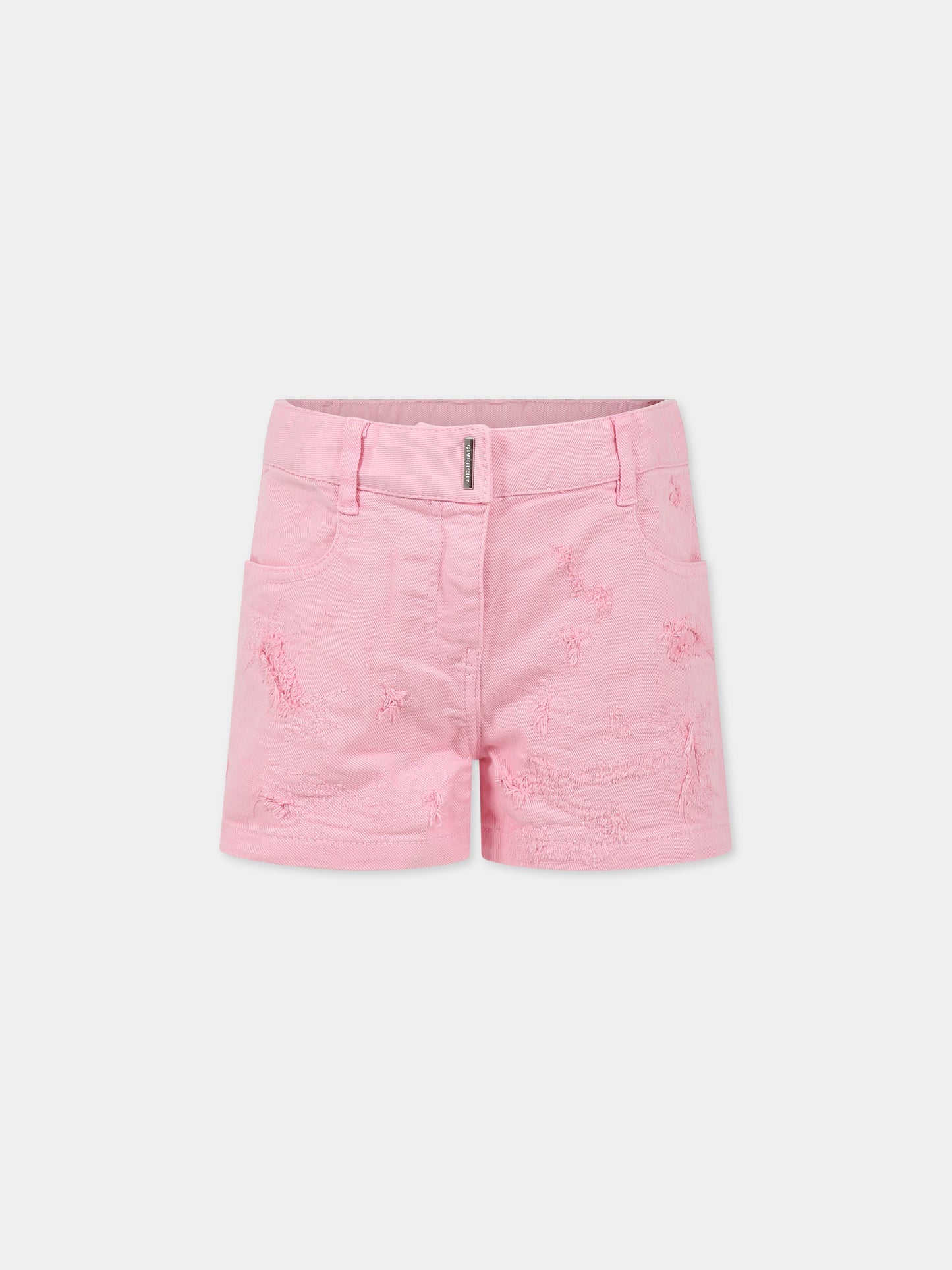 Shorts rosa per bambina con logo,Givenchy Kids,H14204 465