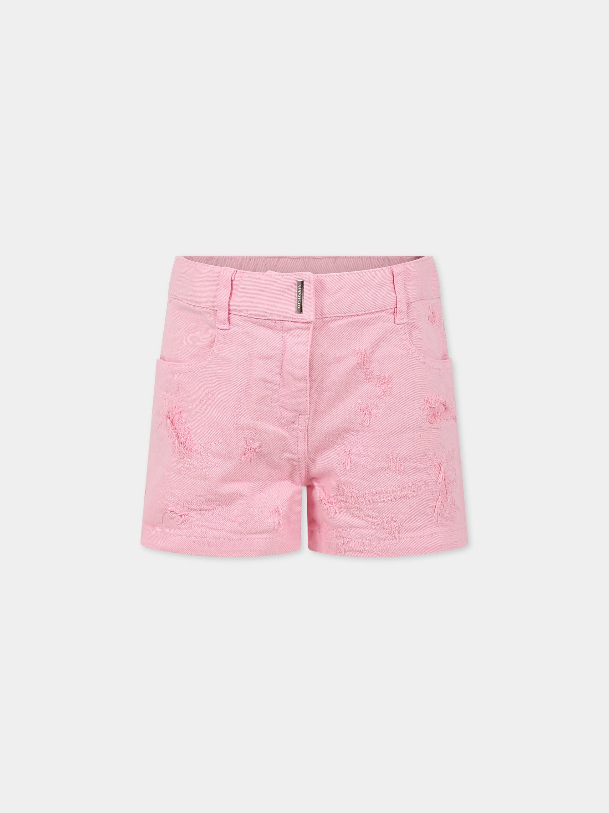 Shorts rosa per bambina con logo,Givenchy Kids,H14204 465