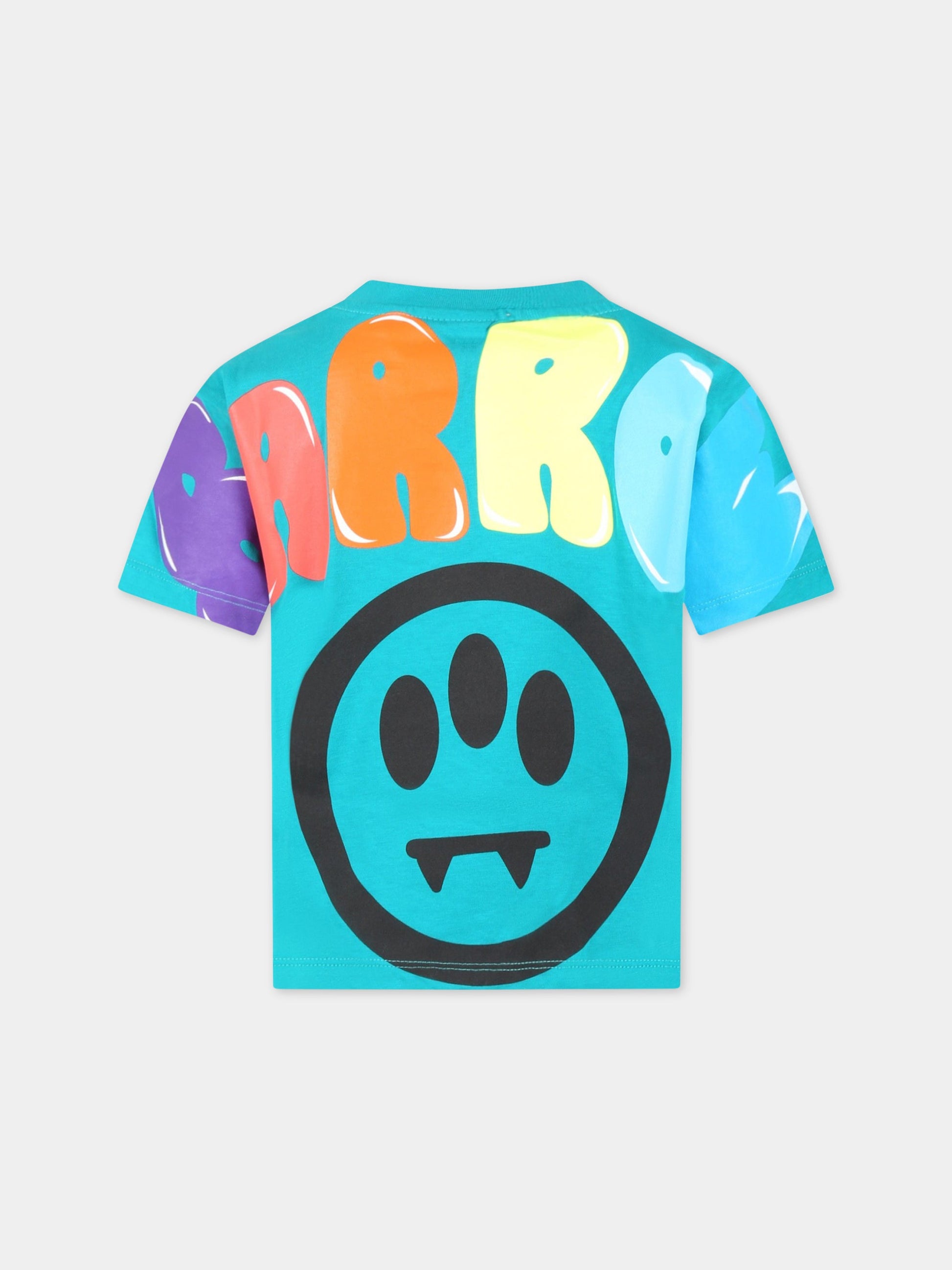 T-shirt verde per bambini con logo e smile,Barrow,032925 923
