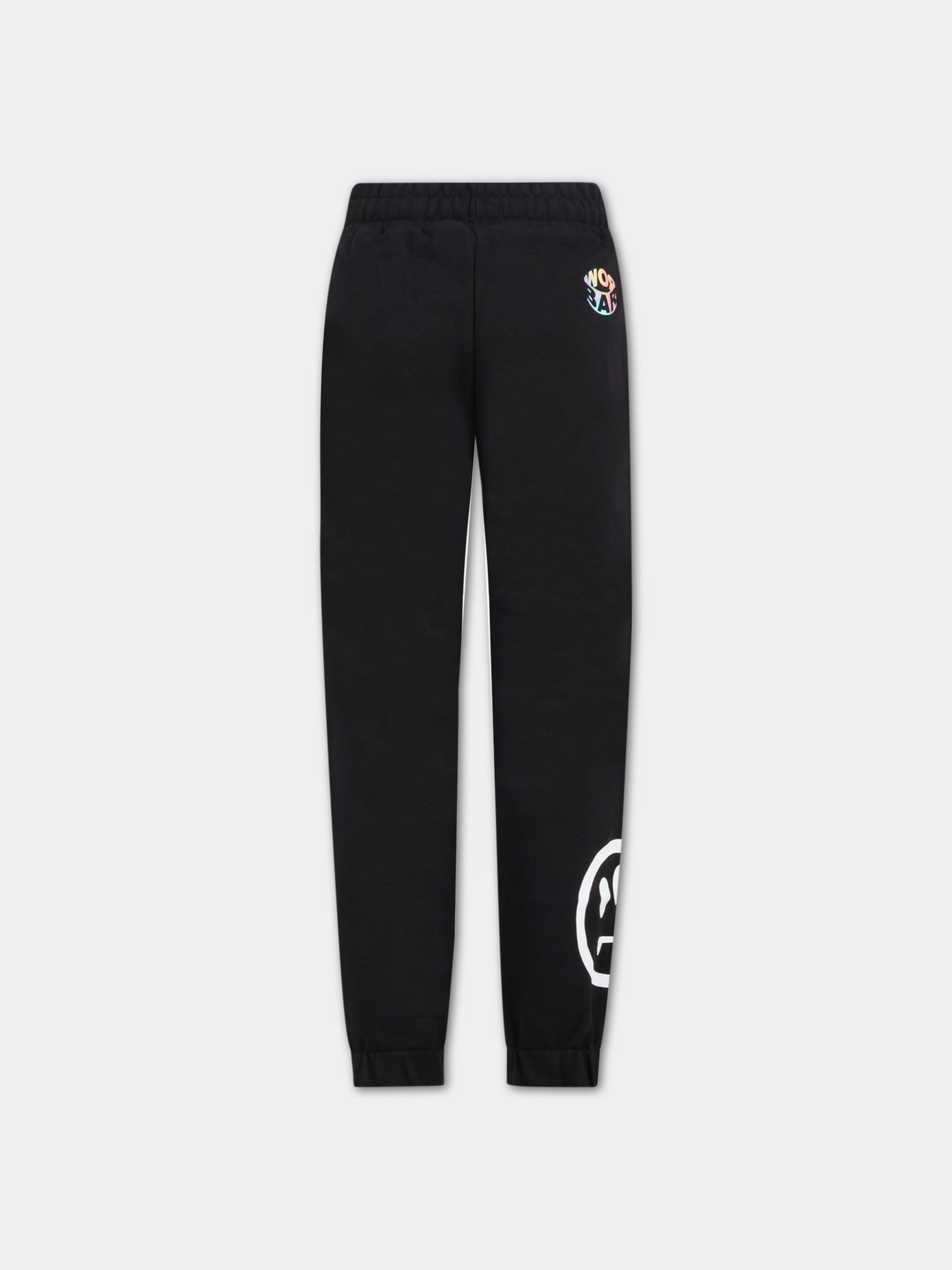 Pantaloni neri da tuta per bambino con logo,Barrow,032927 110